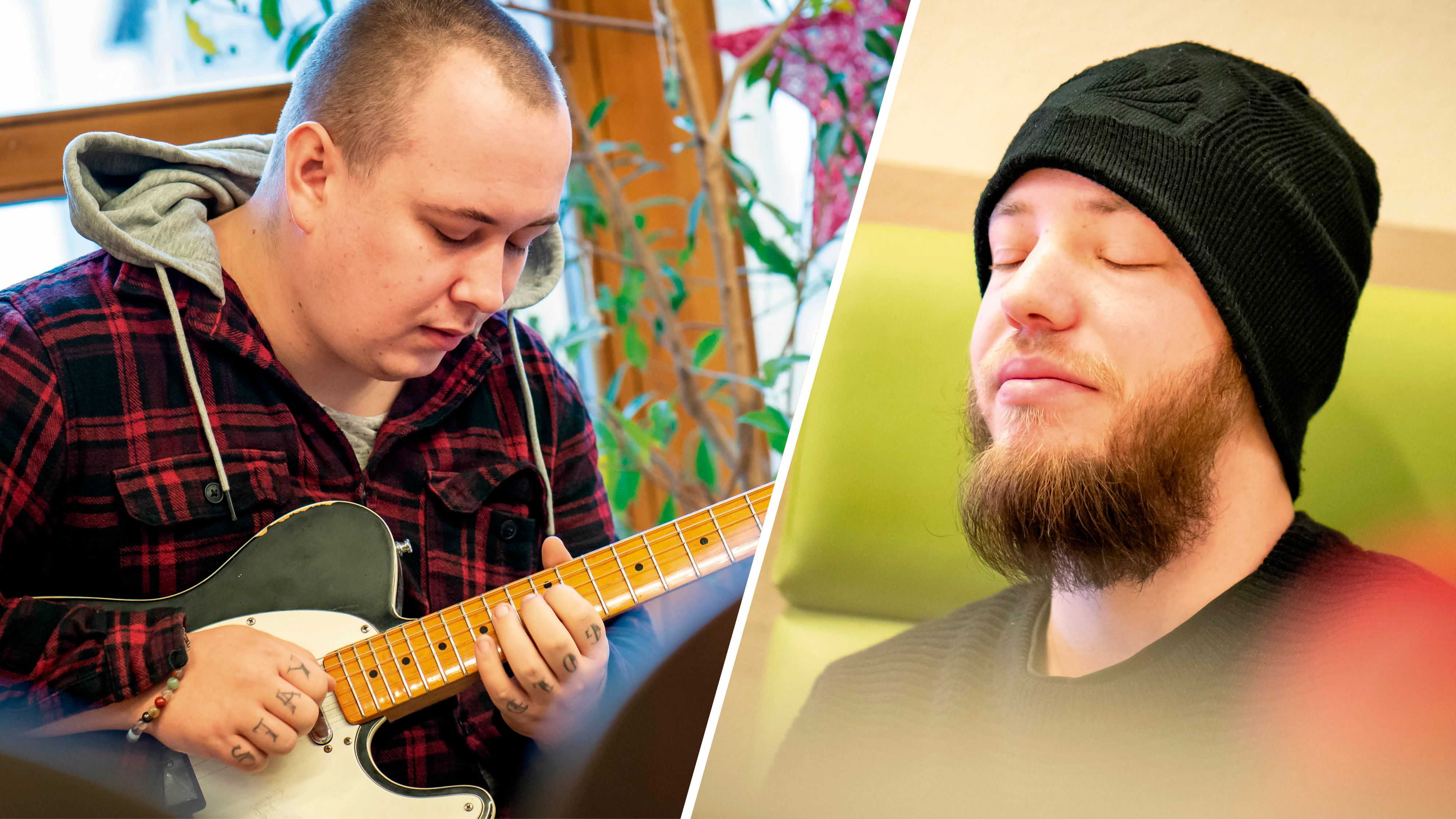 Bei COMePASS kamen 2024 77 junge Personen unter – zu sehen sind zwei ehemalige Klienten.