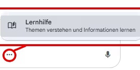 Um in Gemini den Lernhilfemodus zu aktivieren, musst du die drei Punkte klicken und dann den Lernmodus auswählen.