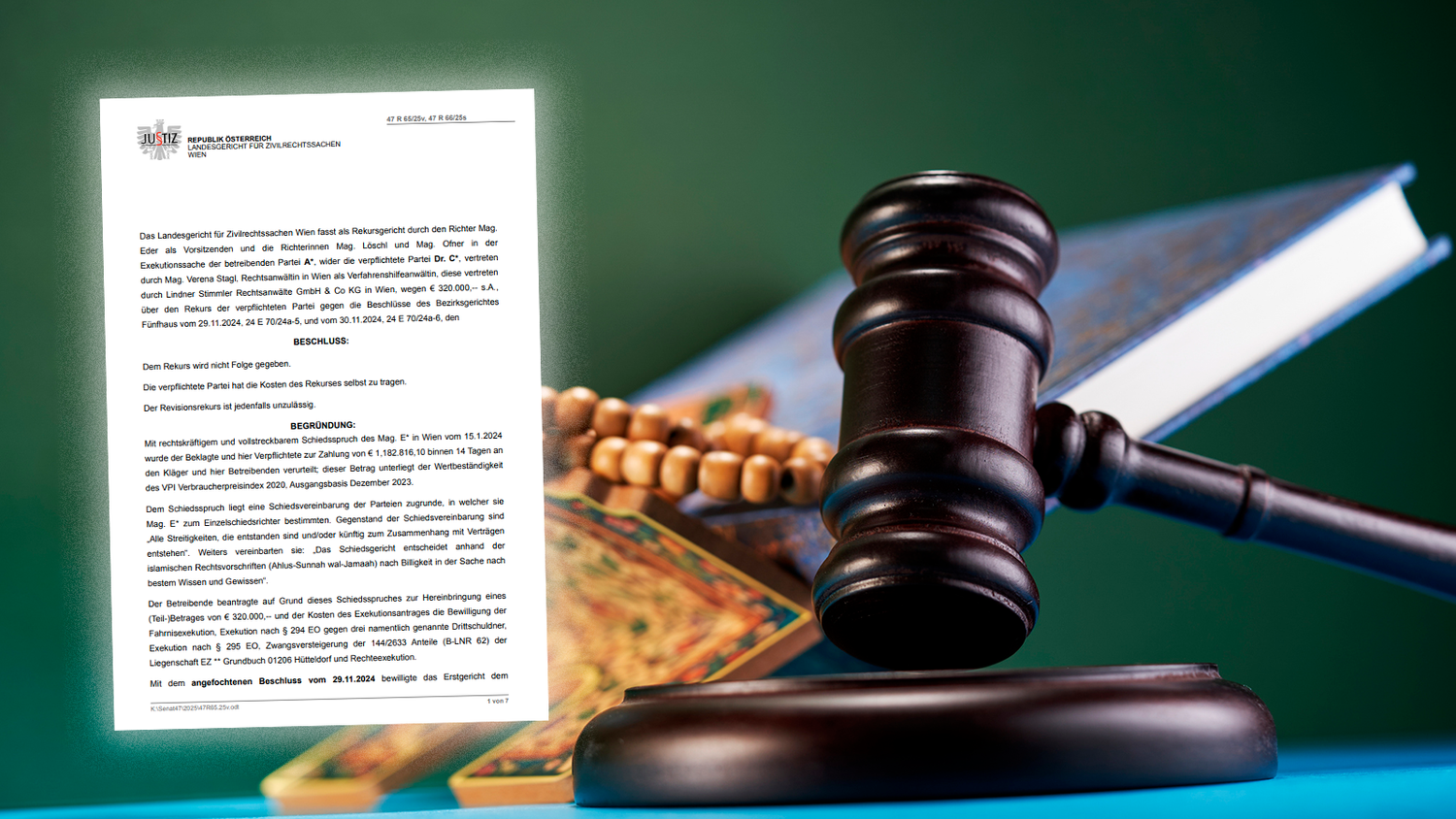 In Vertragsstreitigkeiten kann nach der Scharia entschieden werden – sofern das Ergebnis keinen Grundwerten widerspricht.