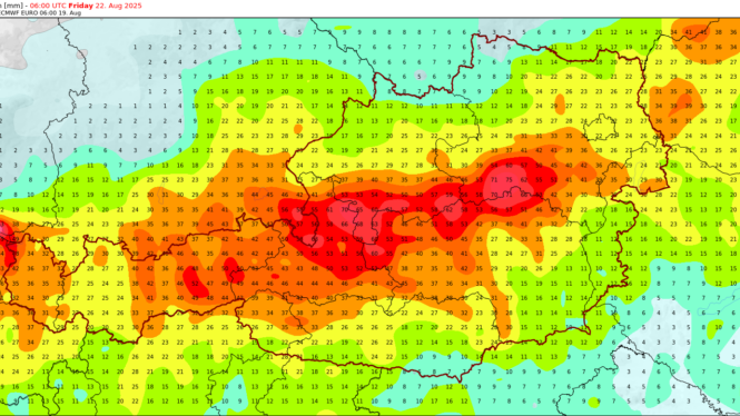 Prognostizierte 24-stündige Regenmenge von Donnerstag 6 UTC bis Freitag 6 UTC