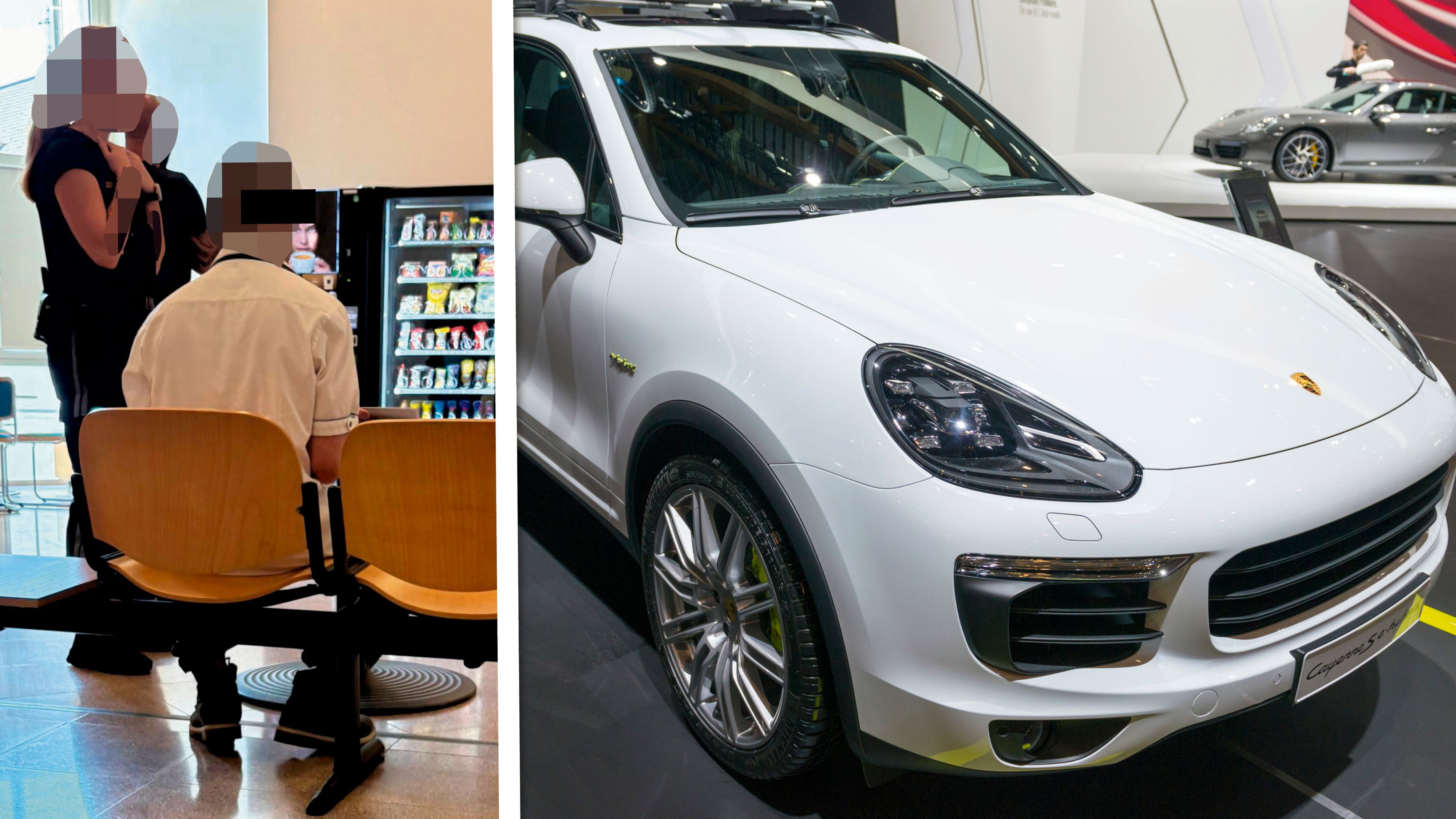 Der Angeklagte in Wr. Neustadt; mit einem gestohlenen Porsche Cayenne fuhr er zu einem Tankstellen-Überfall