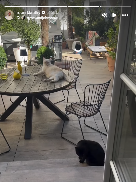 Robert Kratky genießt dir Ruhe auf seiner Terasse. 