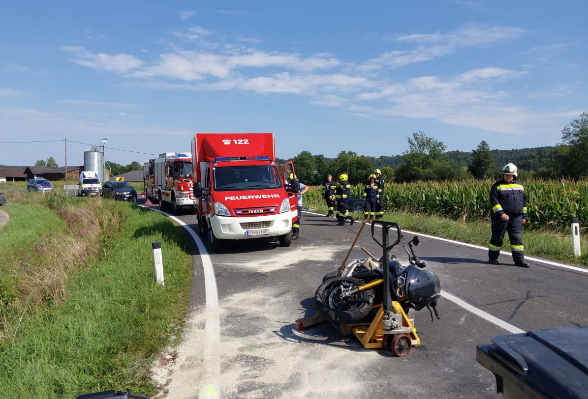 Die L203 war für rund zwei Stunden gesperrt, eine lokale Umleitung wurde eingerichtet.
