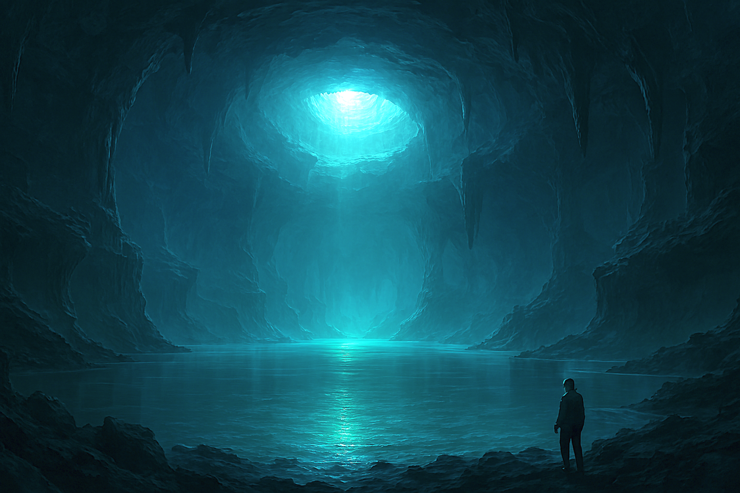 So stellt sich die KI ein unterirdisches Gewässer vor.