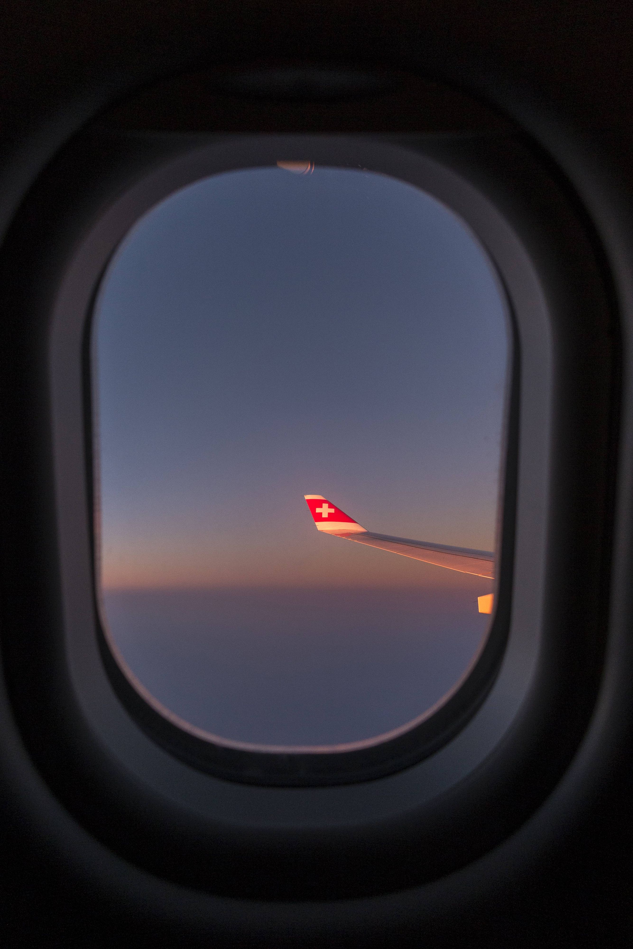 Die Tat geschah auf dem Flug von Mumbai nach Zürich. Blick aus dem Fenster eines Swiss-Airbus A330-300.
