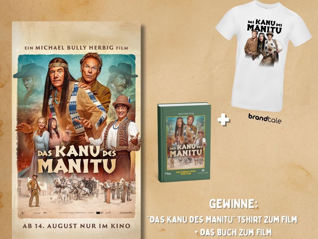 Passend zum Film verlosen wir zwei "DAS KANU DES MANITU"-T-Shirts, sowie zwei Bücher.