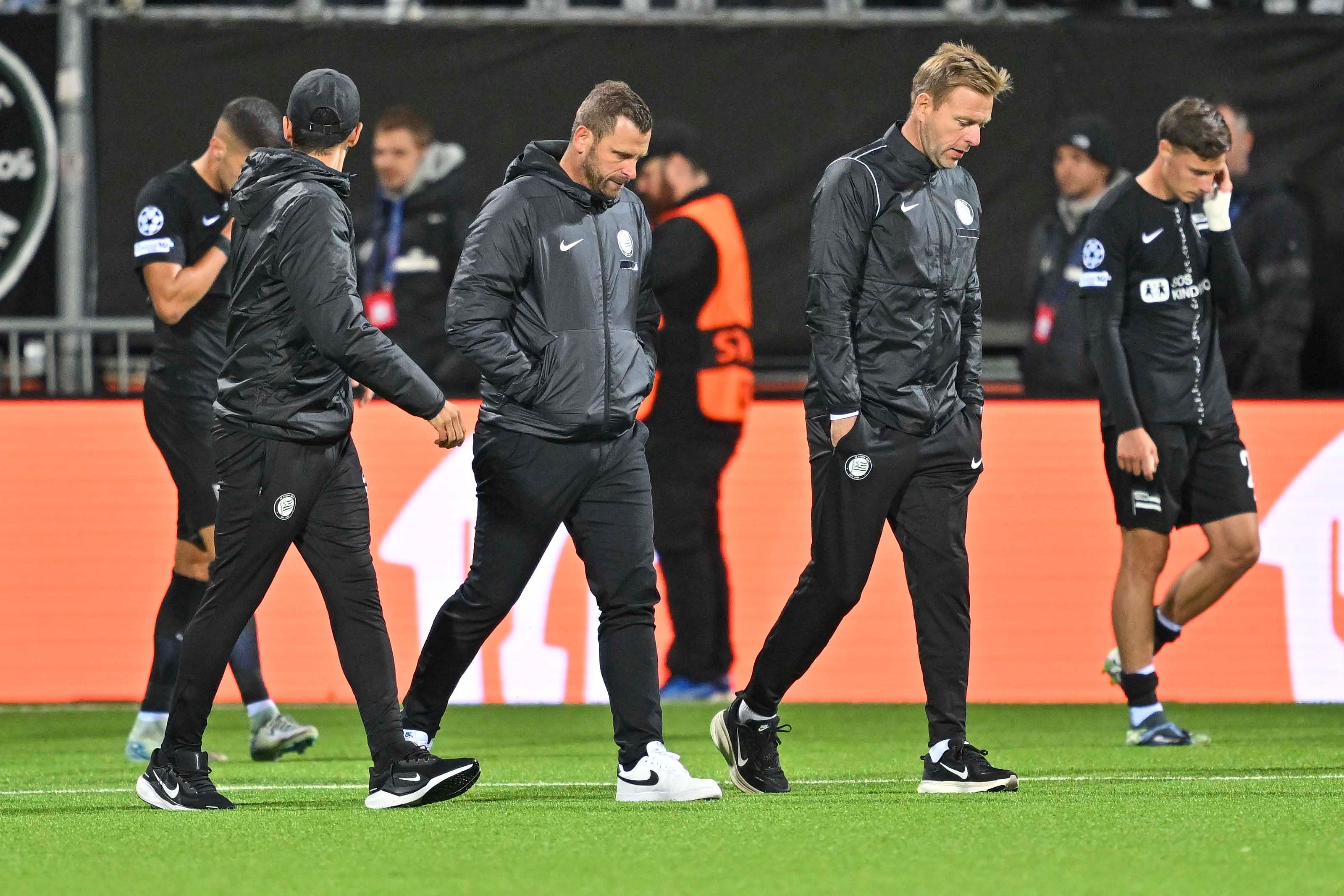 Die Grazer waren nach dem Spiel sichtlich enttäuscht. 