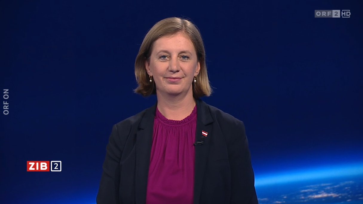 Finanzstaatssekretärin Barbara Eibinger-Miedl (ÖVP) am Donnerstagabend in der ORF-