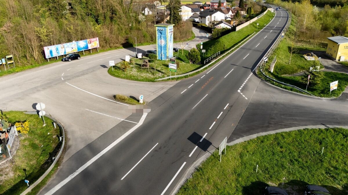 Die Unfallstelle in Abwinden vom 31. März 2024.