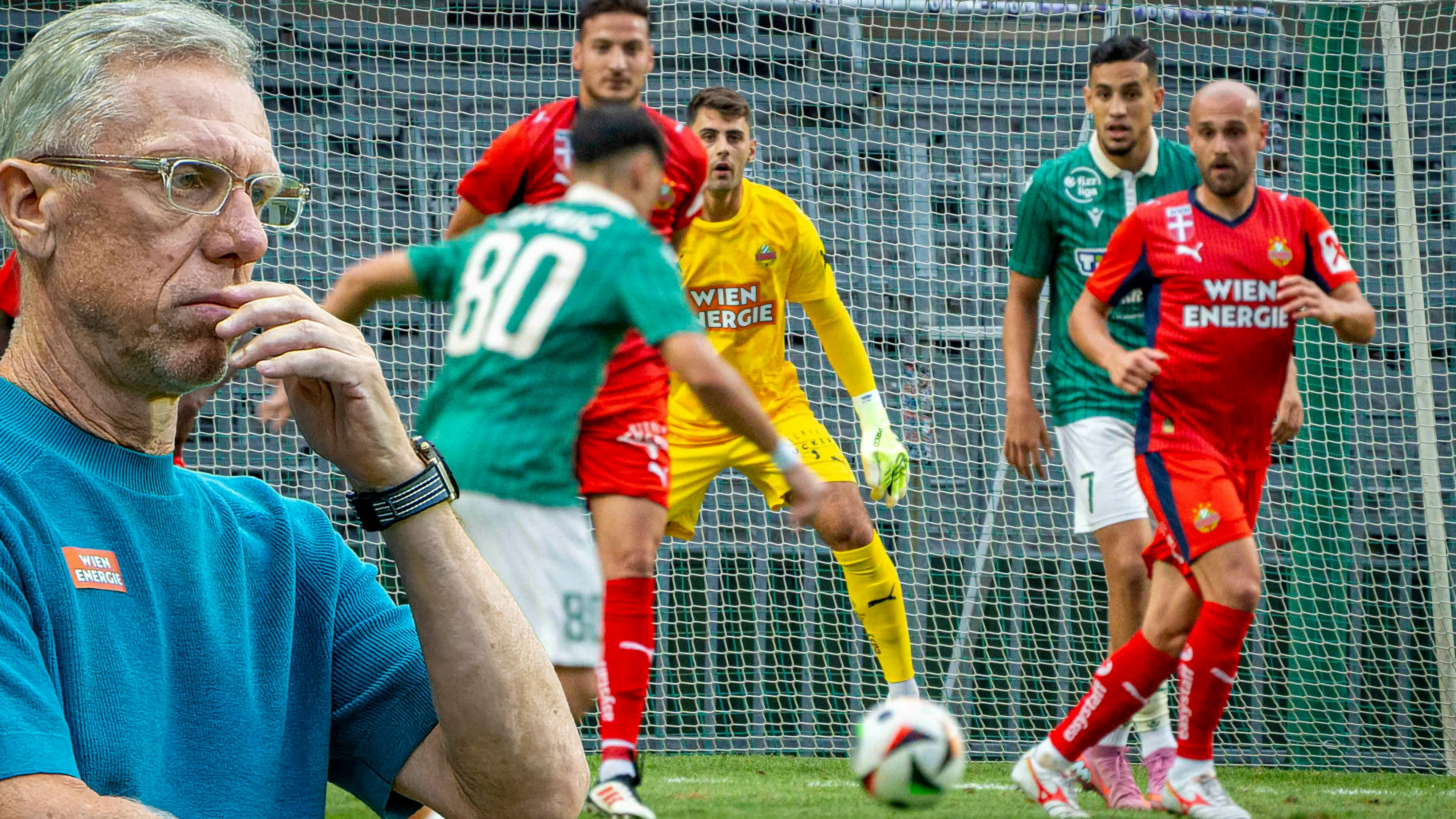 Stöger sah seinen Ex-Schützling glänzen. Hier nahm Zeljko Gavric Maß, und traf ins linke Kreuzeck.