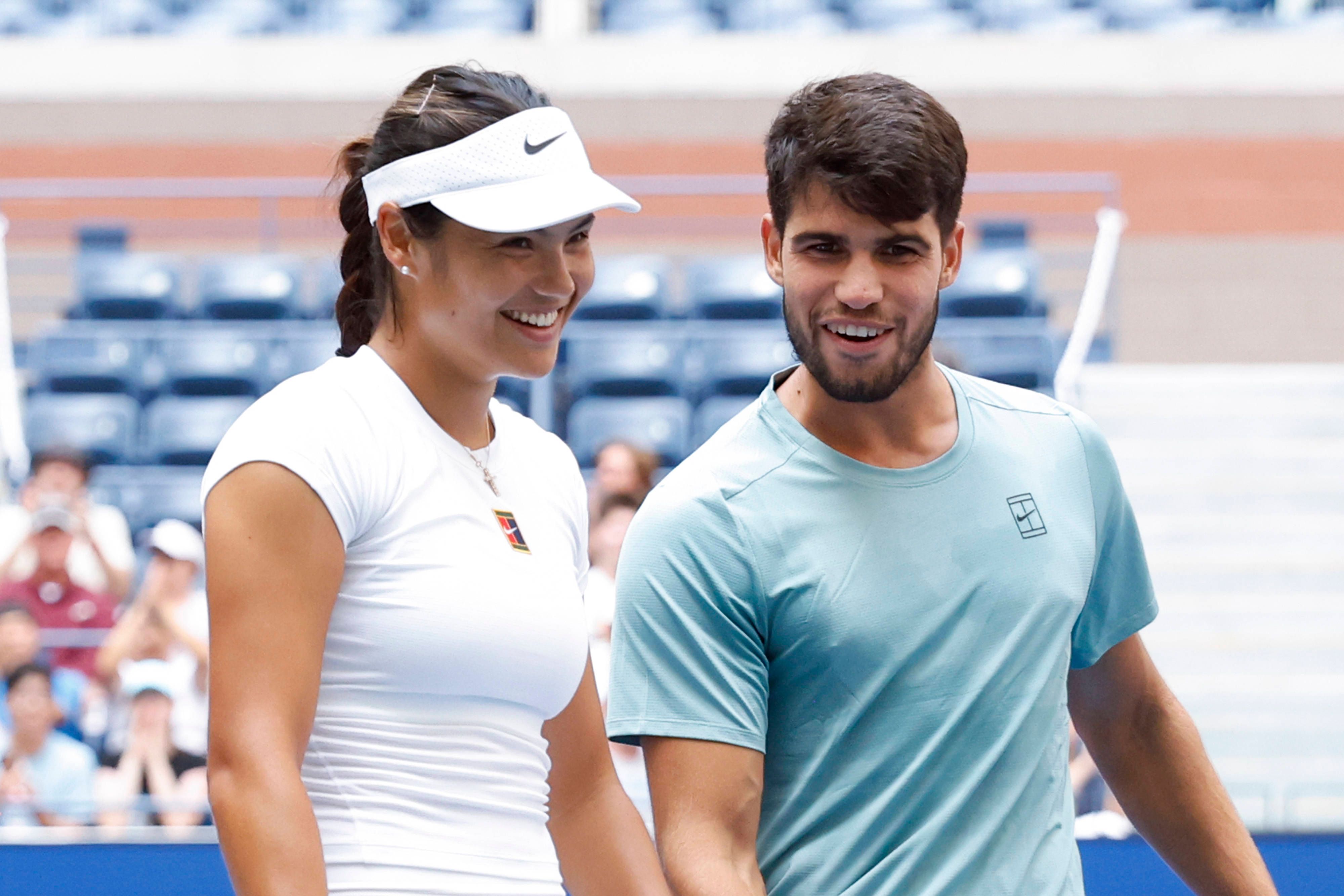 Emma Raducanu und Carlos Alcaraz spielten bei den US Open das Mixed gemeinsam. Das heizte Gerüchte an. 