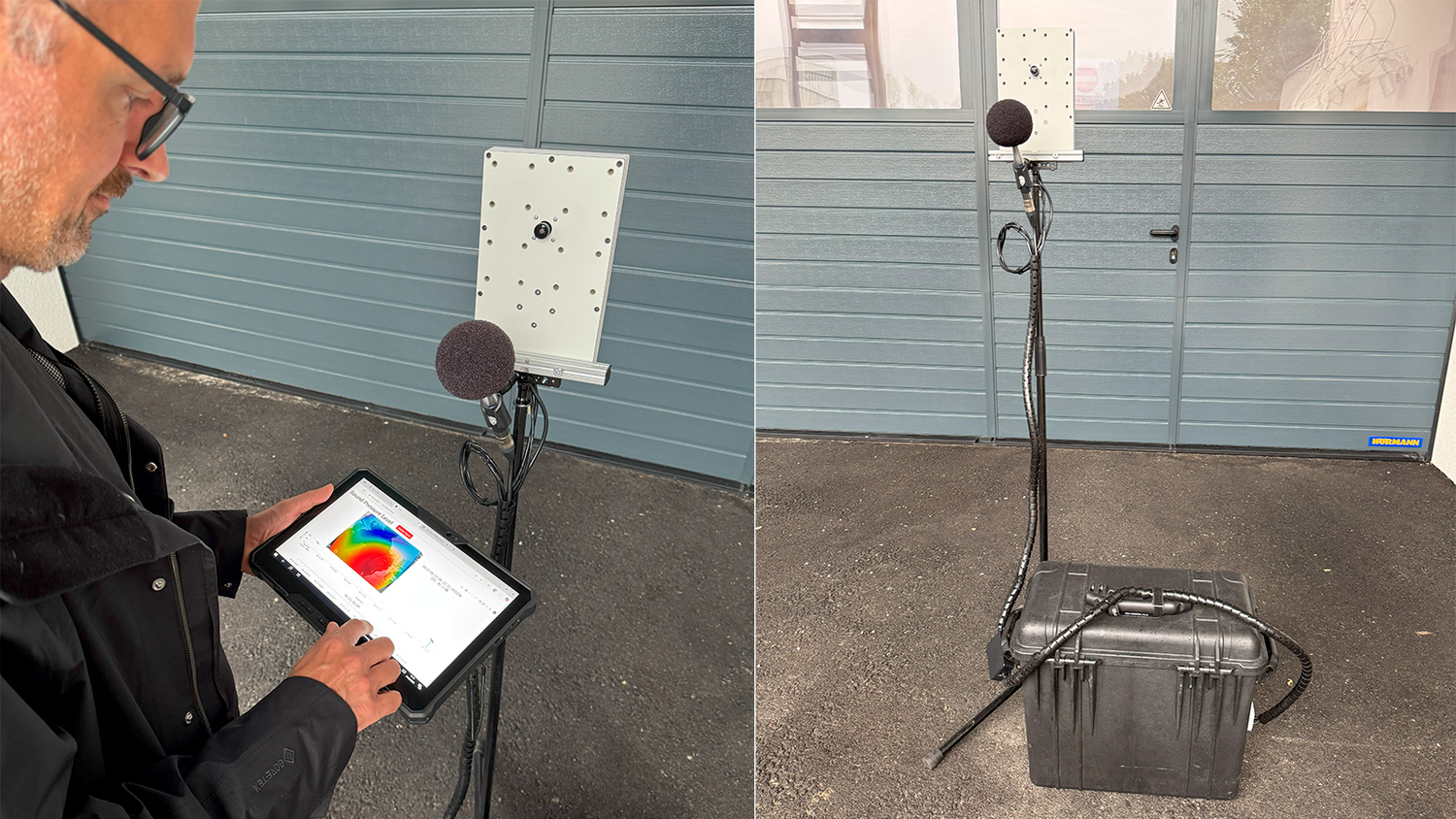Der Lärmblitzer ist per Tablet bedienbar. 