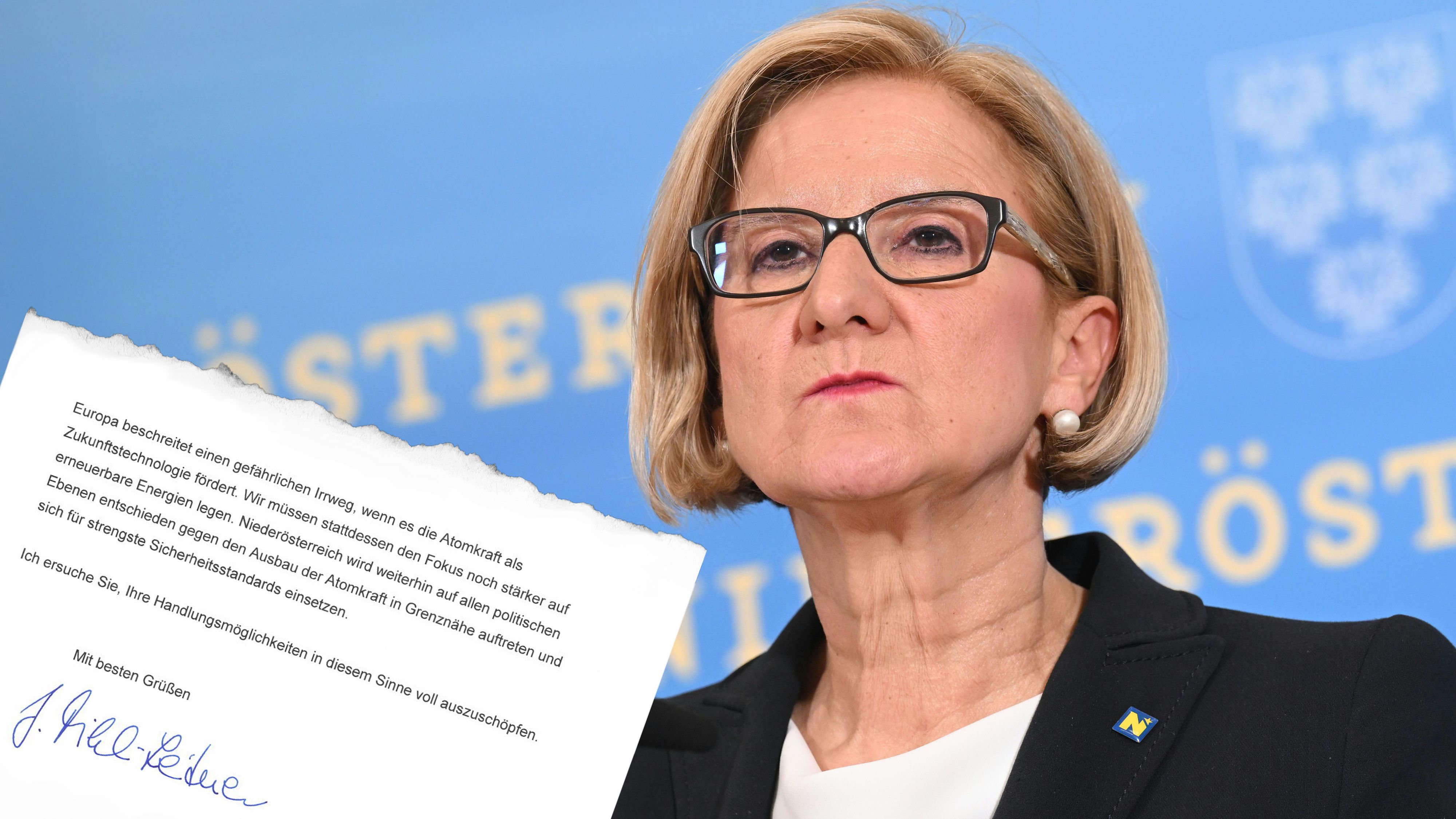 Johanna Mikl-Leitner schrieb einen Protestbrief gegen den Ausbau des tschechischen Atomkraftwerks in Dukovany.