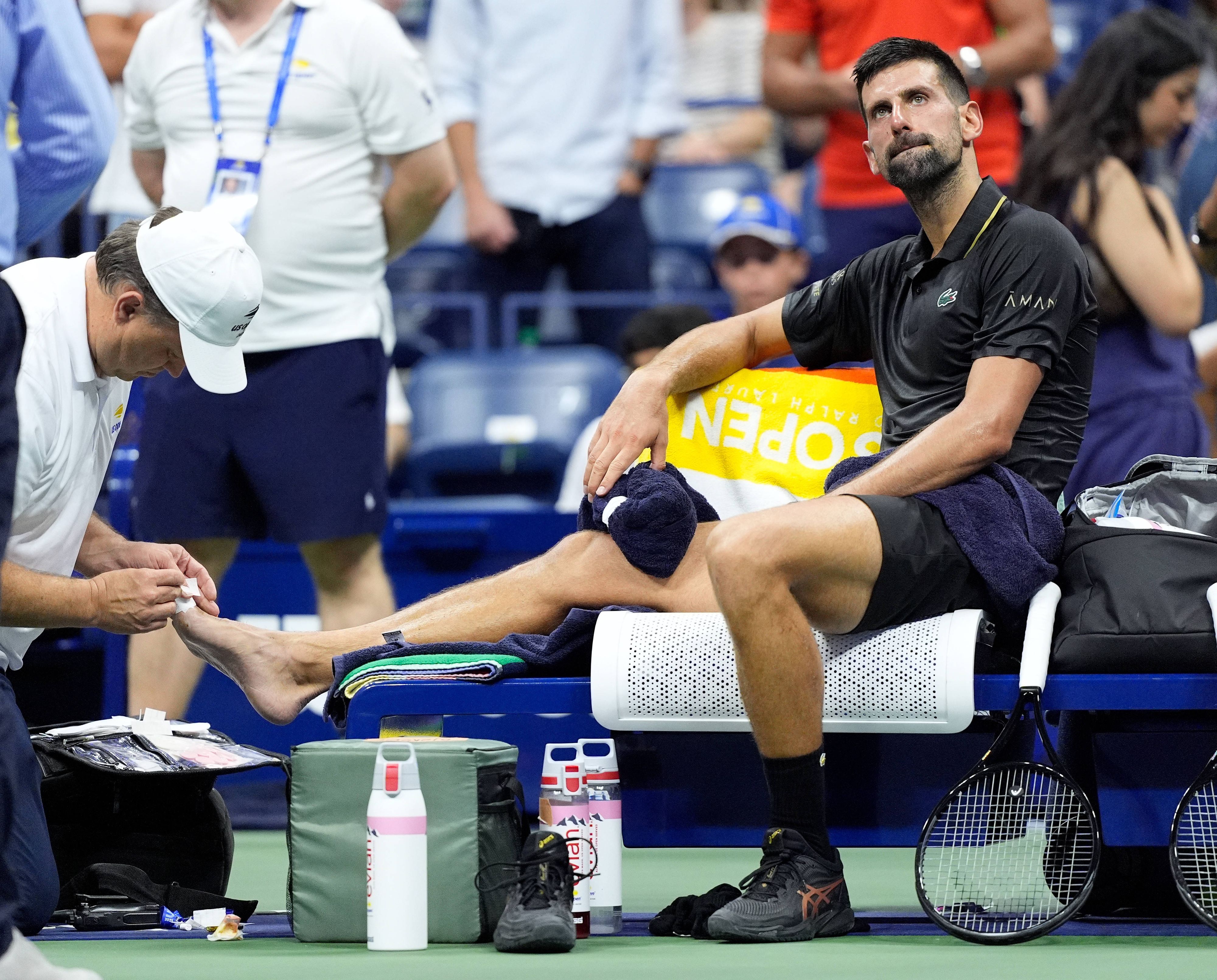 Novak Djokovic wirkte im Laufe des Spiels deutlich angeschlagen. 