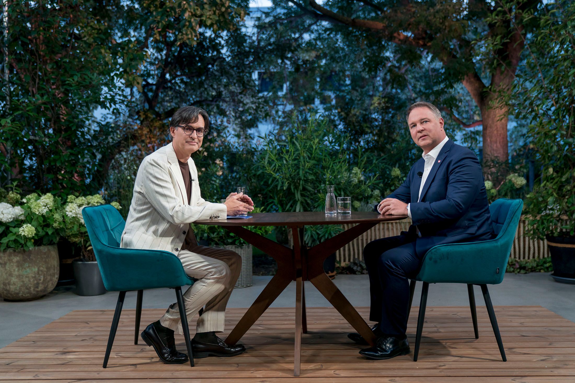 SPÖ-Chef und Vizekanzler Andreas Babler im ORF-Sommergespräch mit Klaus Webhofer am 25. August 2025.