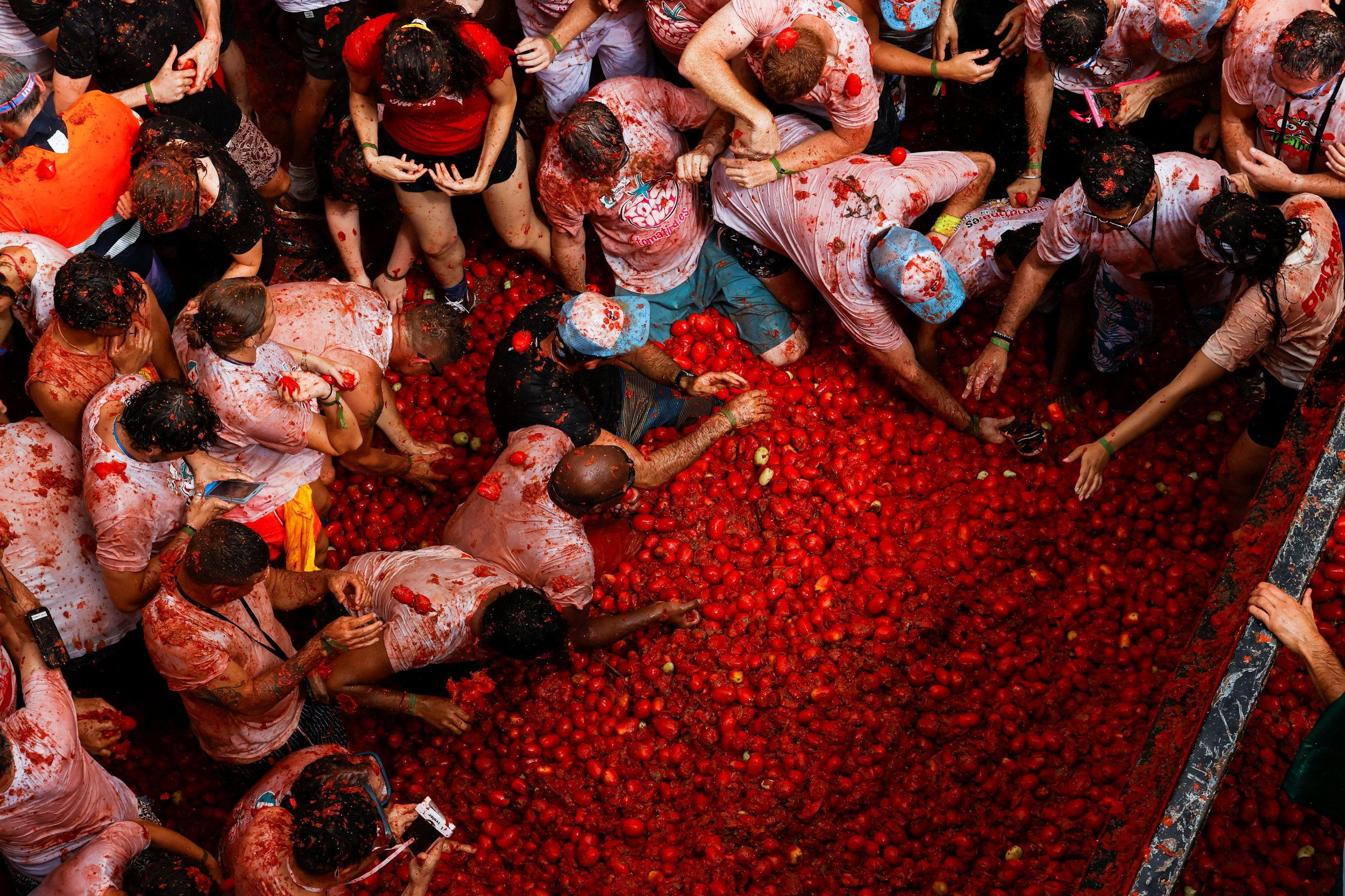 Jährlich werden rund 22.000 Besucher bei der Tomatina von Buñol in Spanien erwartet.