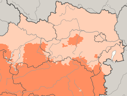 Temperatur-Mittelwert von 27.7. bis 26.8.2025: plus 2,2 Grad. Je dunkler, desto stärker die Abweichung vom langjährigen Durchschnitt.