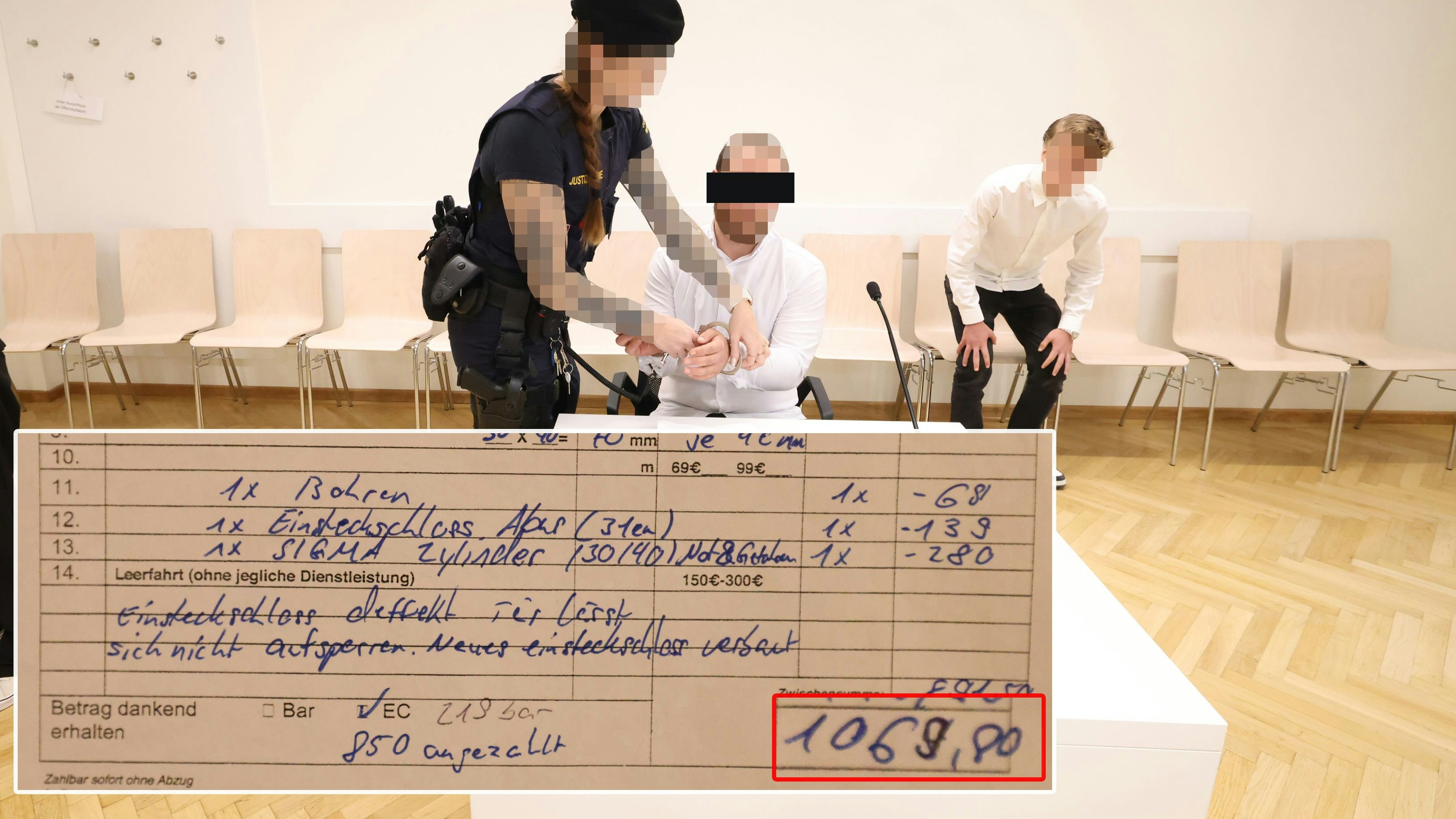 Angeklagter in Wien: Für einmal aufsperren über 1.000 Euro verrechnet.