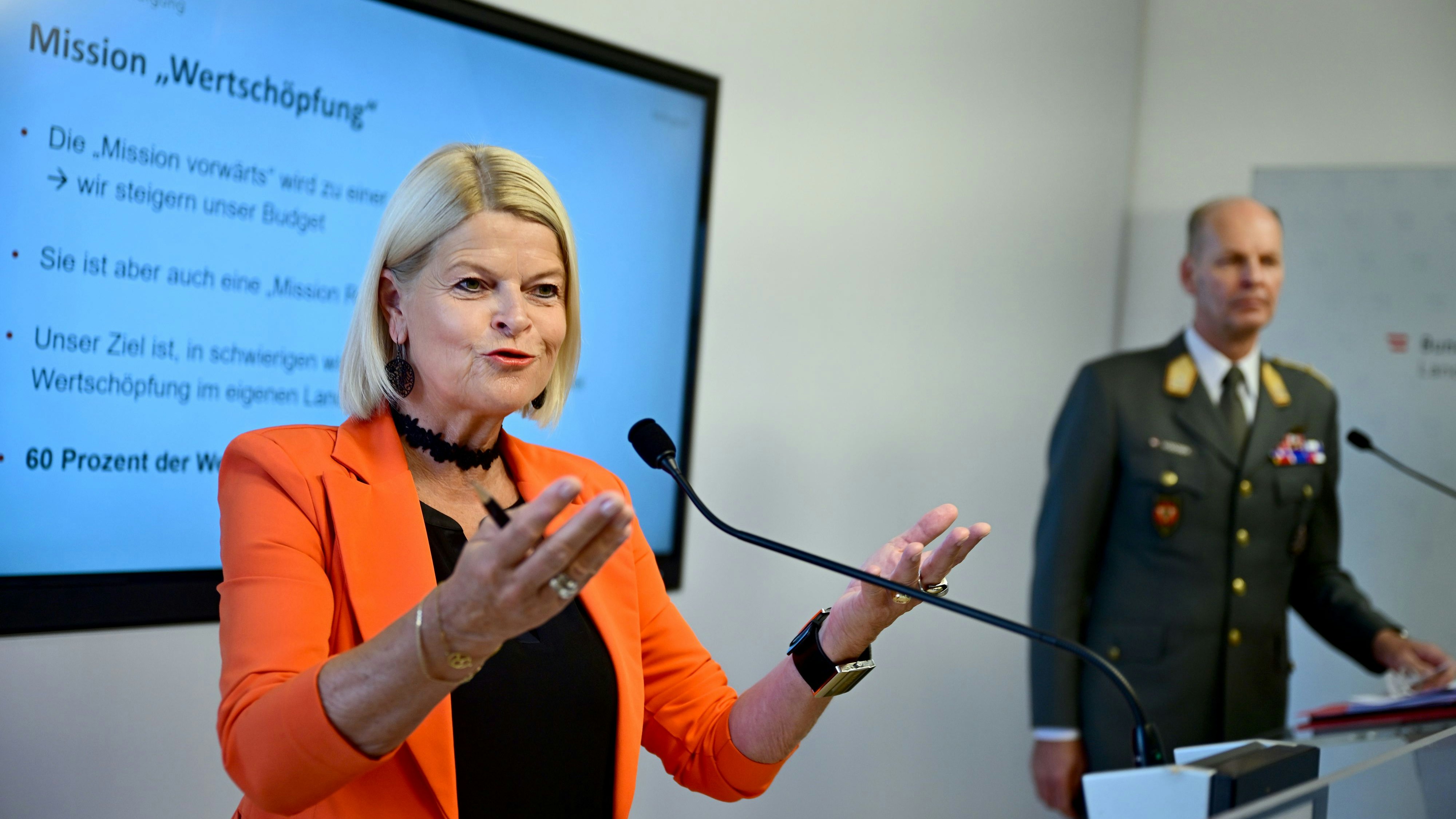 Tanner und Vodosek bei der gemeinsamen Pressekonferenz am Mittwoch. 