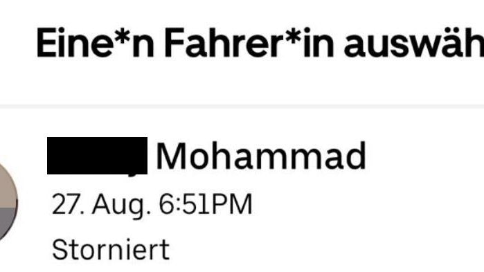 Der Uber-Fahrer wollte keinen Alkohol in seinem Auto.