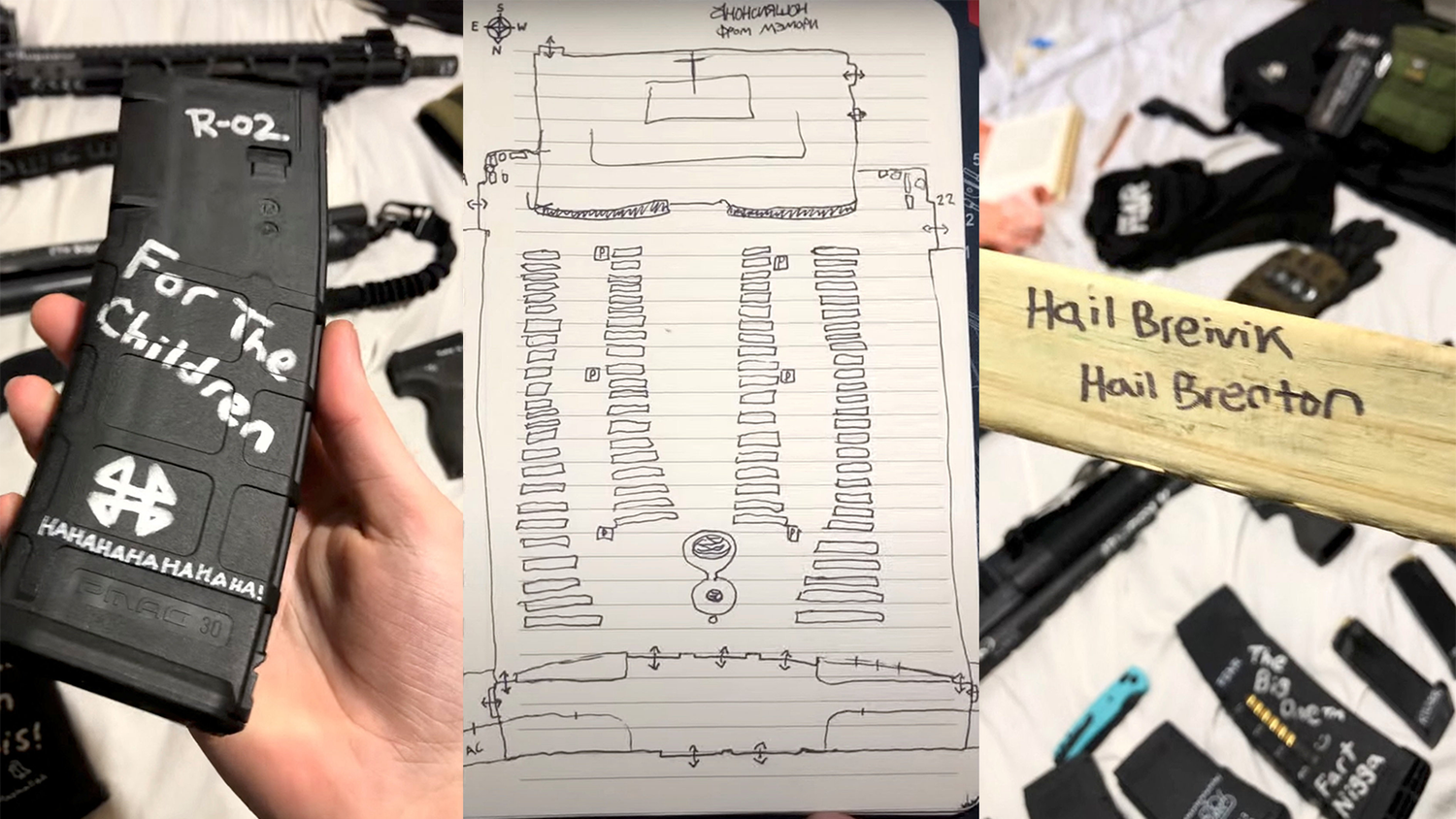 Die Ermittler haben Hunderte Videos und Texte des Täters durchgesehen: 