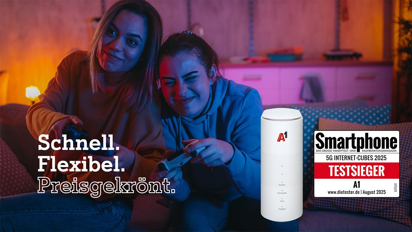 Das schnellste und stabilste Netz im Alltag: A1 gewinnt den Smartphone 5G Internet‑Cube Praxistest 2025.