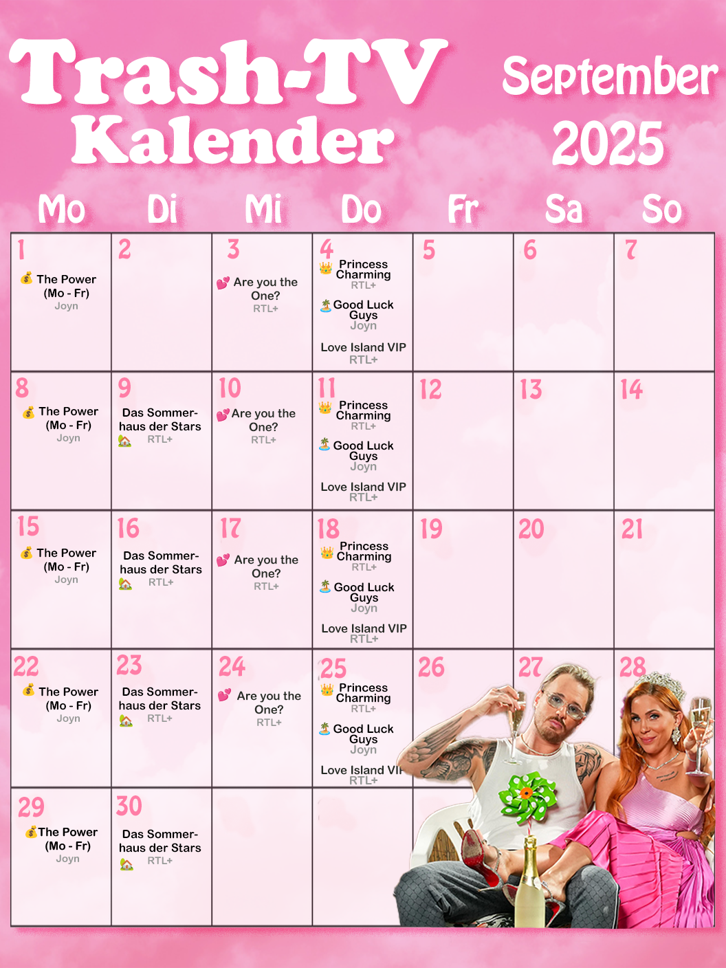 Reality-TV-Highlights für September. 