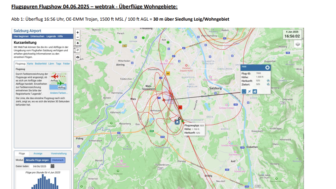 So sah die Flugroute eines der Flugzeuge aus. 