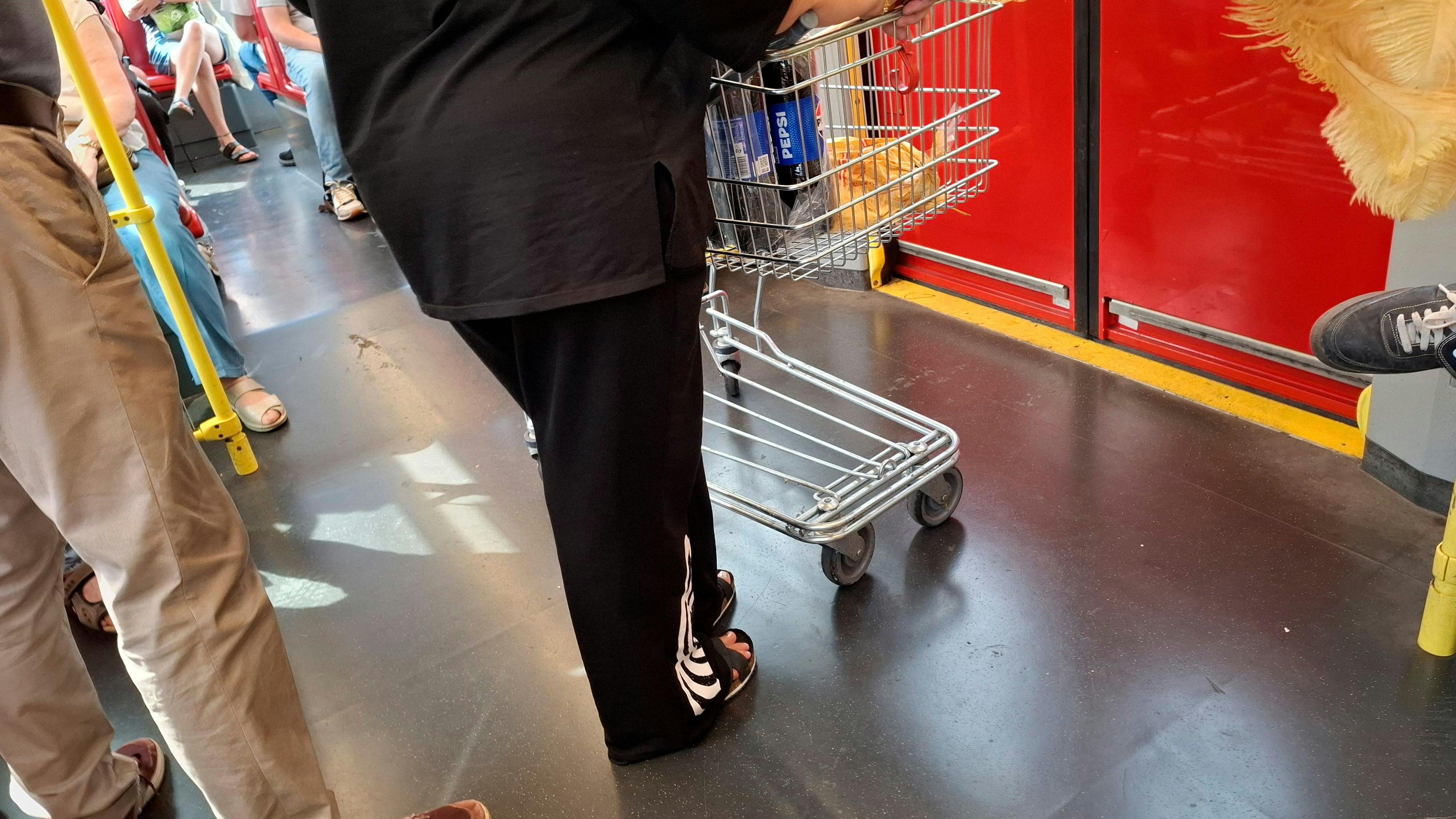 Mit dem Einkaufswagerl in der U6: Wienerin sorgt für Diskussionen. 