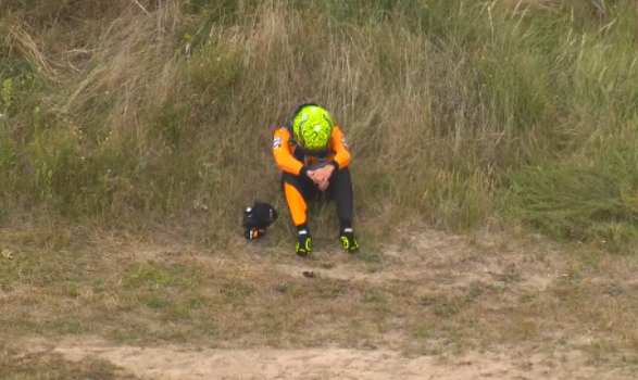 Lando Norris nach seinem Aus.