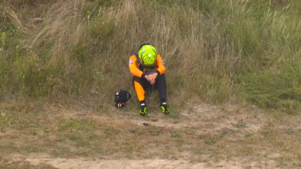 Lando Norris nach seinem Aus.