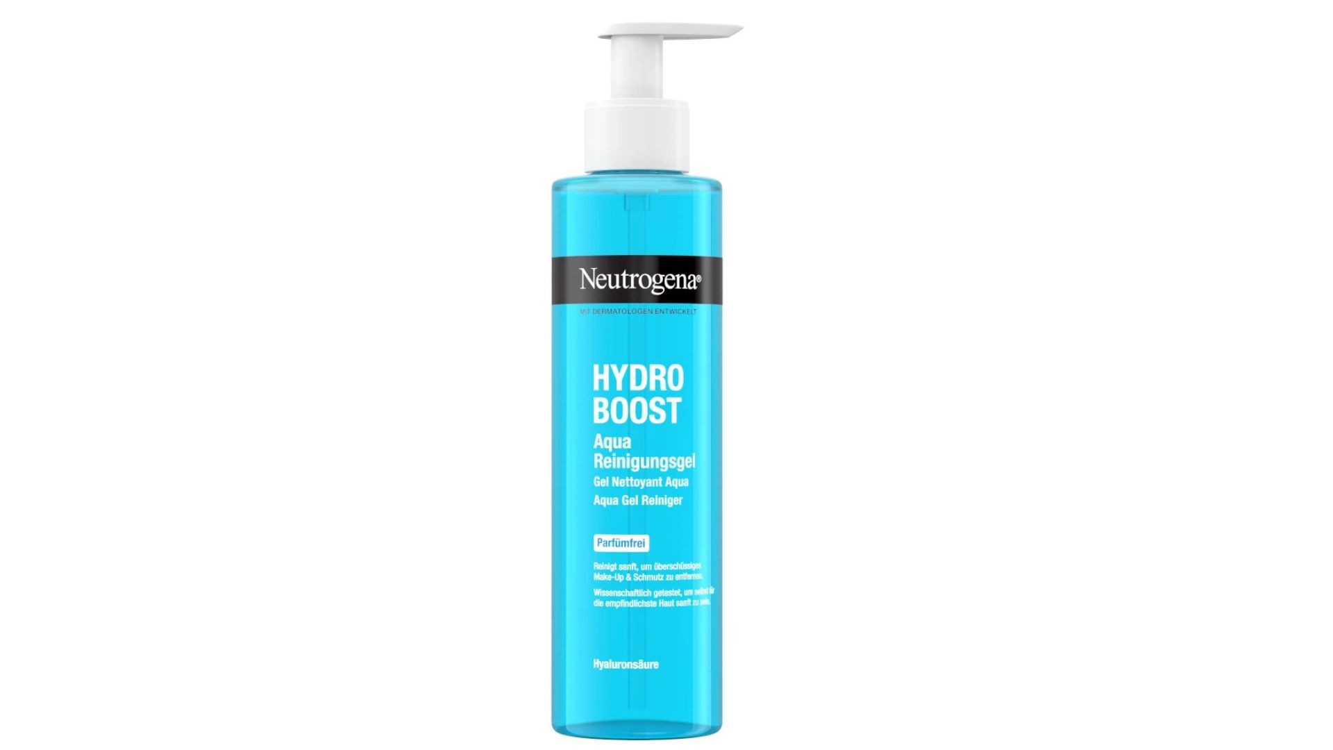 Das Hydro Boost Aqua Reinigungsgel ist mit einer Portion Hyaluronsäure ausgestattet und ist für die empfindliche Haut parfümfrei.