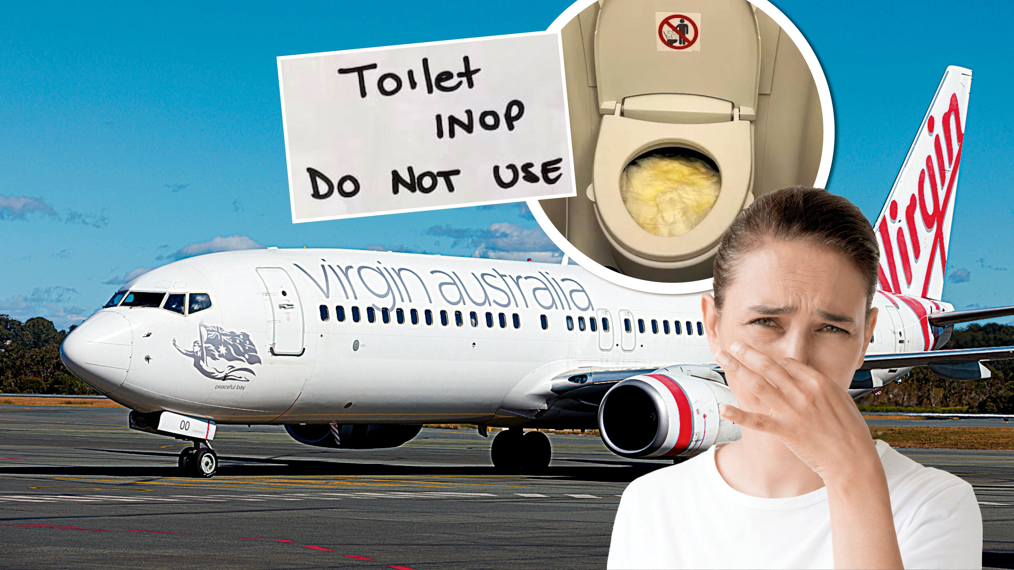 In einem Flugzeug der Virgin Airlines funktionierte am Ende eines sechsstündigen Fluges kein einziges WC mehr