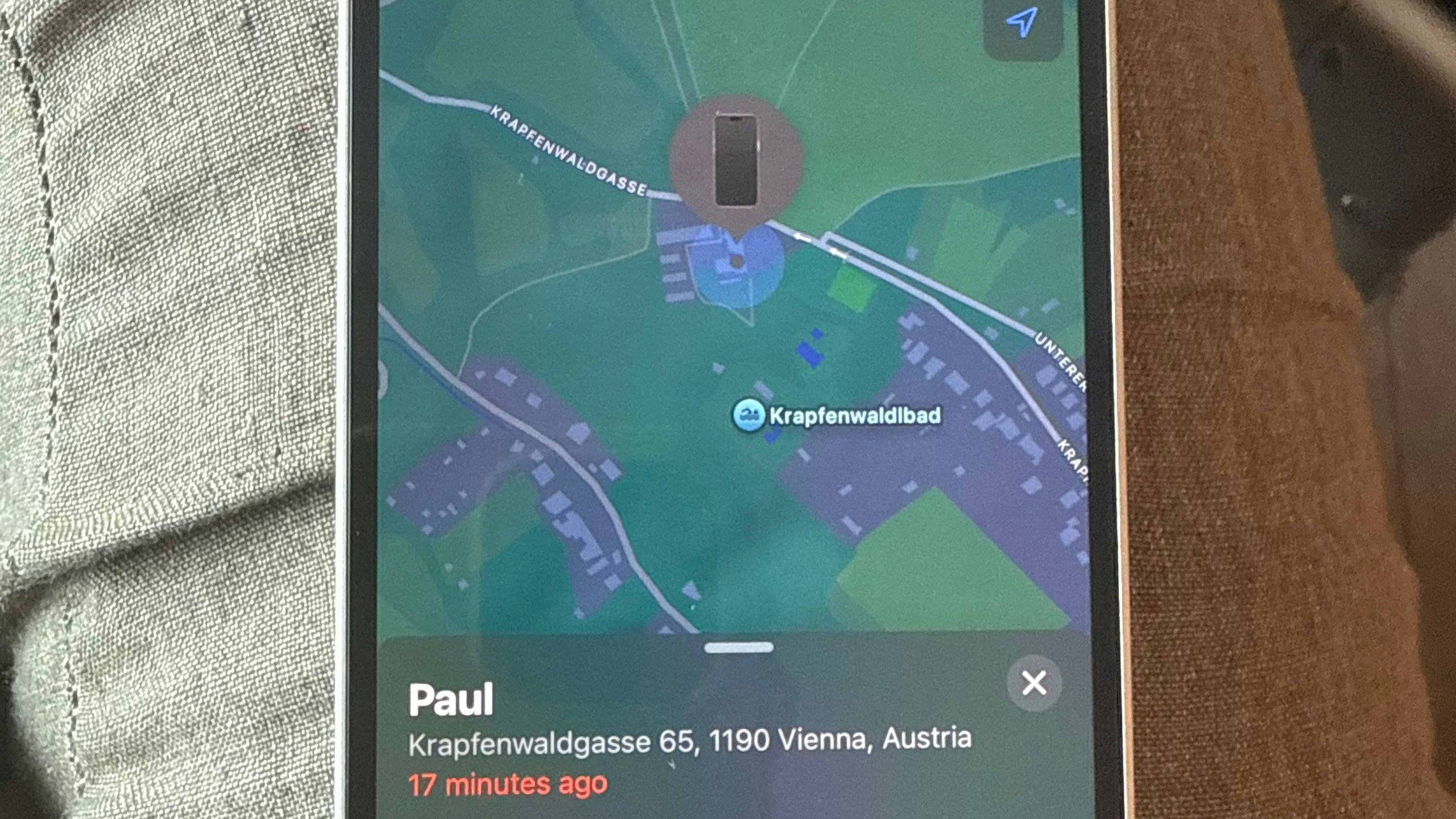 "Wo ist?"-App verriet den Täter – das iPhone war im Krapfenwaldlbad.