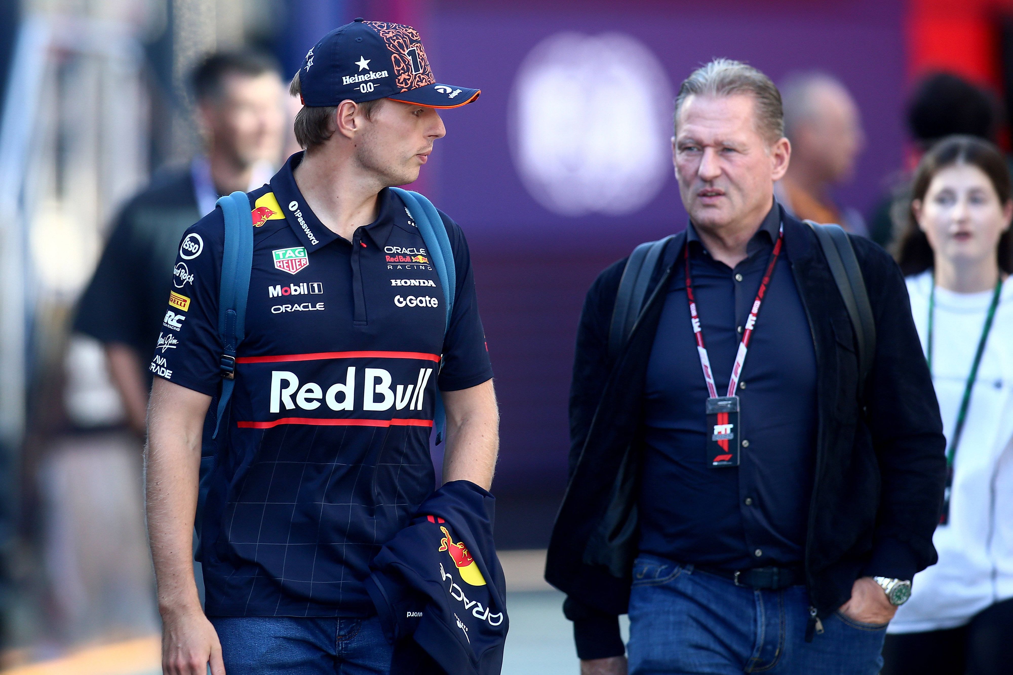 Max Verstappen, Vierfach-Weltmeister in der Formel 1, und sein Vater Jos Verstappen. 