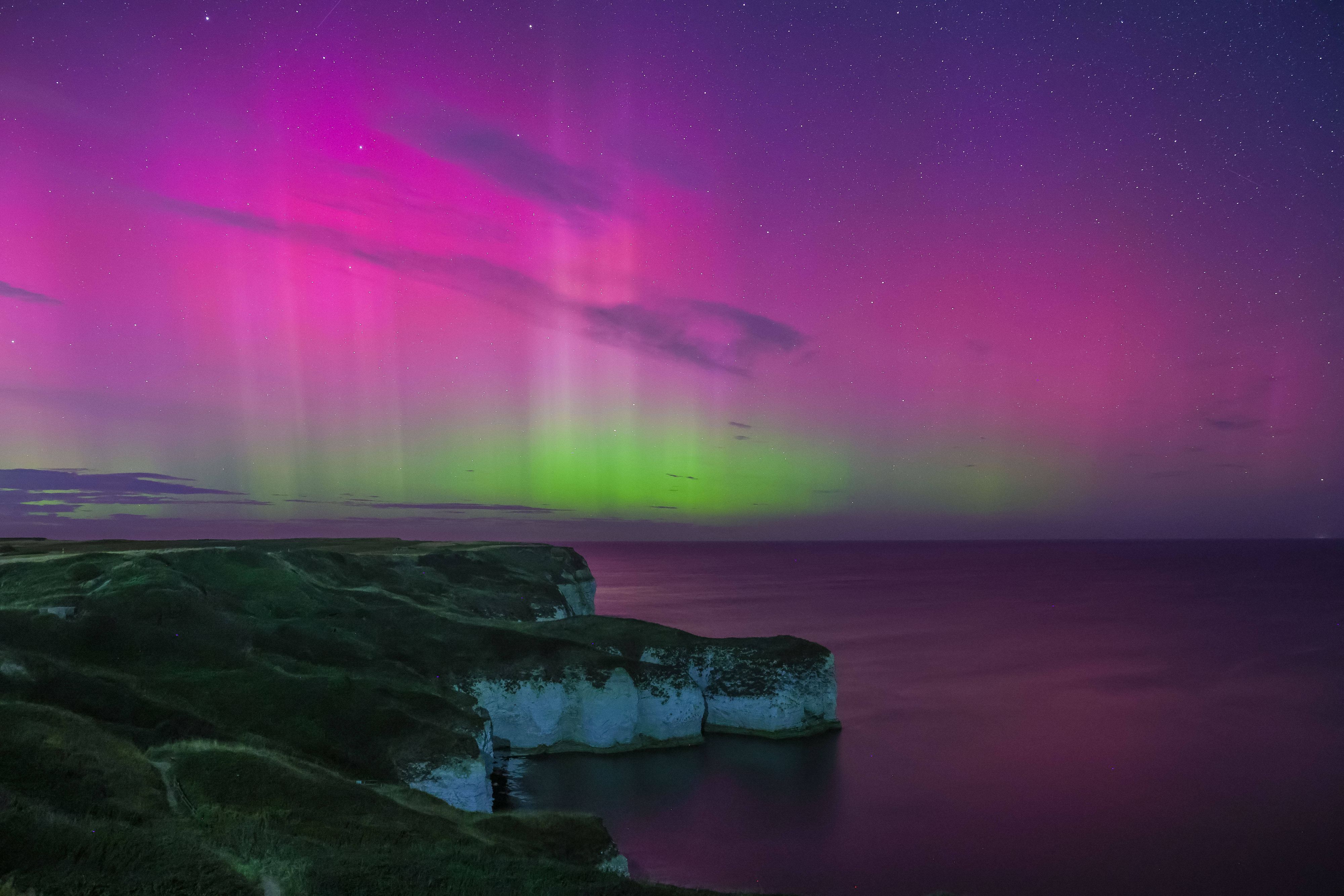 Spektakuläre Aurora-Aussichten gab es in der Nacht auf Dienstag auch an der ostenglischen Küste.