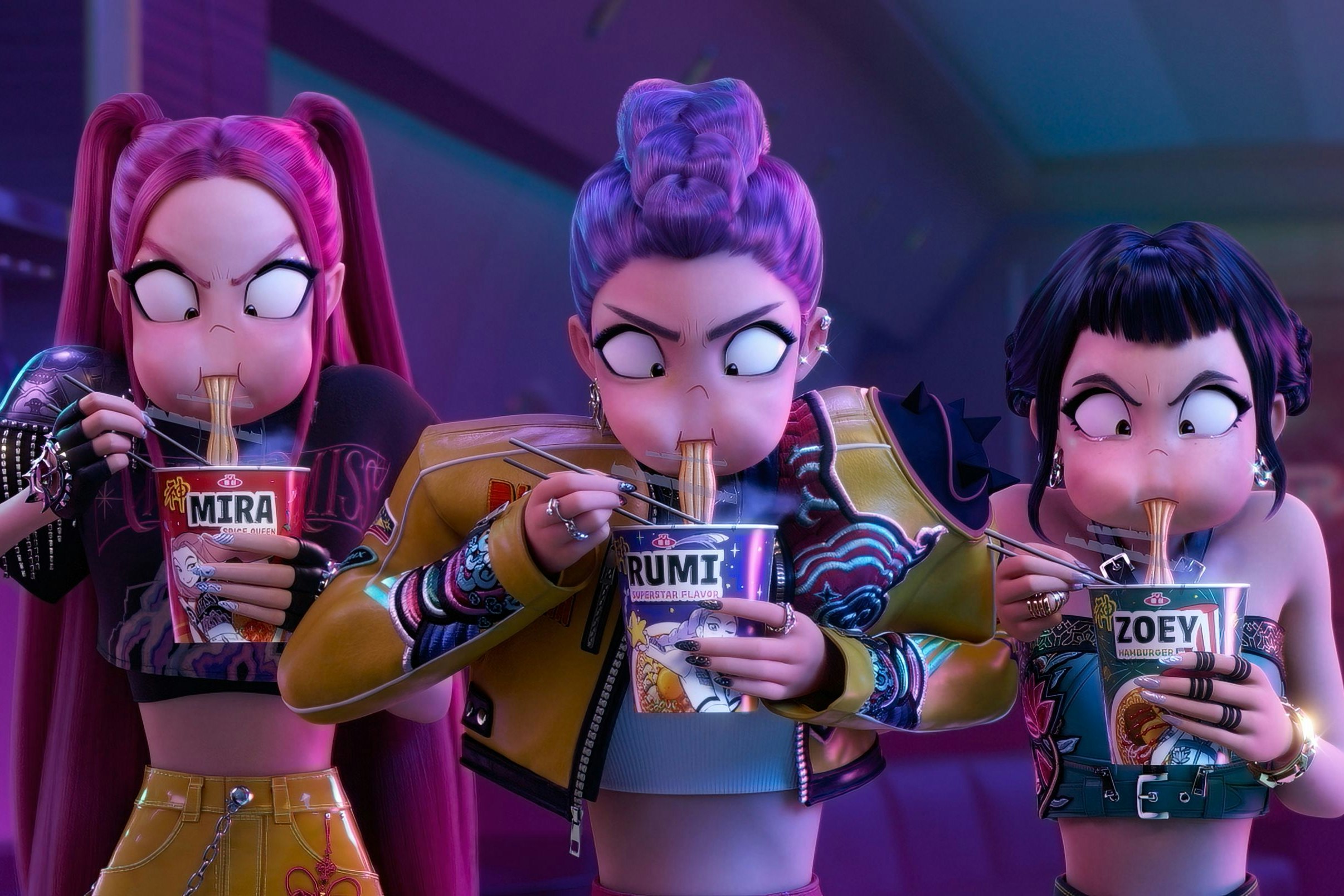Im Film schlürfen die drei Girls leidenschaftlich gern Ramen-Nudelsuppe – das macht sich nun auch im wirklichen Leben für Netflix bezahlt