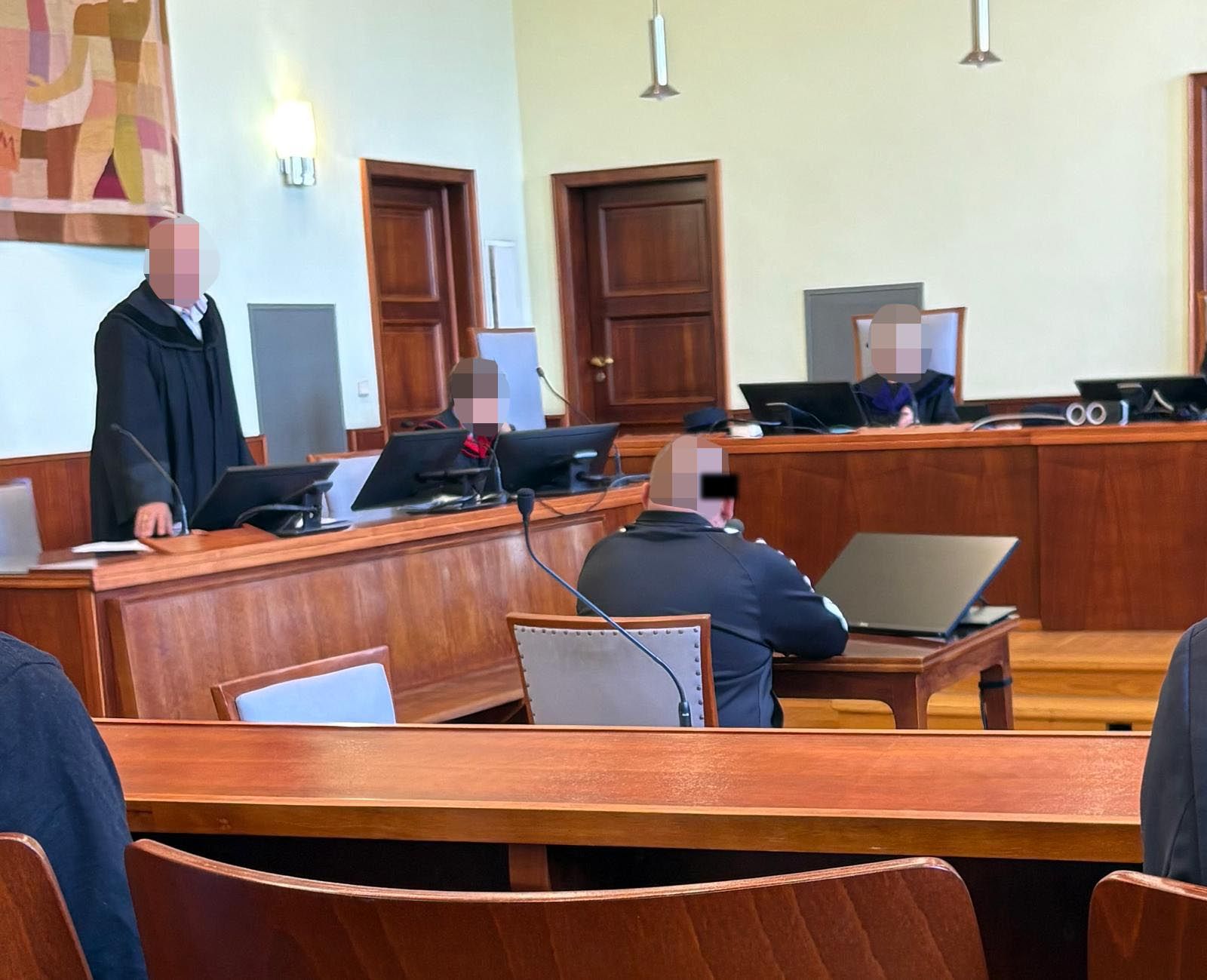 Der Angeklagte beim Prozess