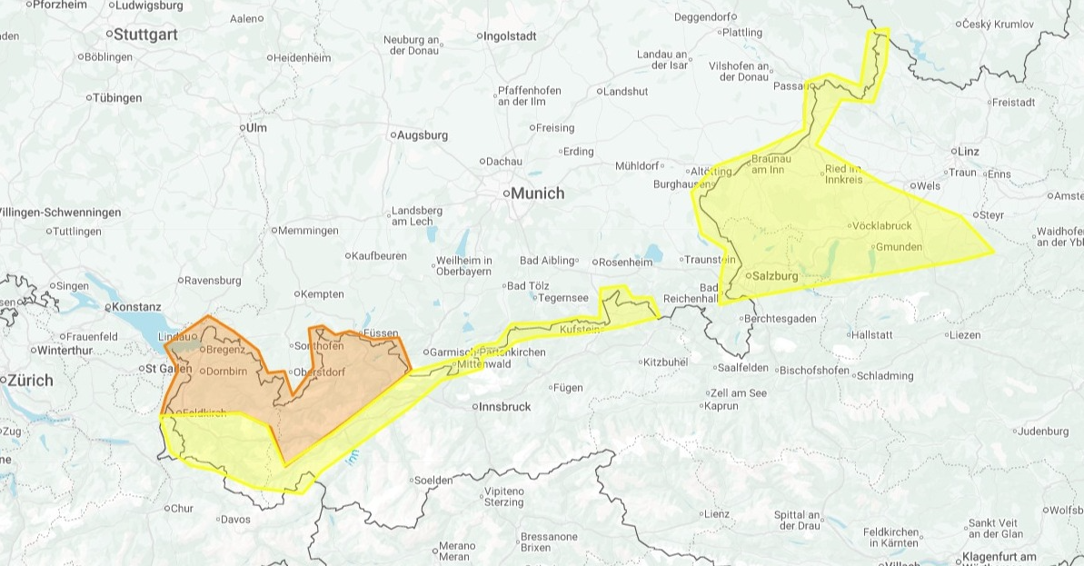 Ein Teilen Österreichs wütet am Donnerstag ein Gewitter.