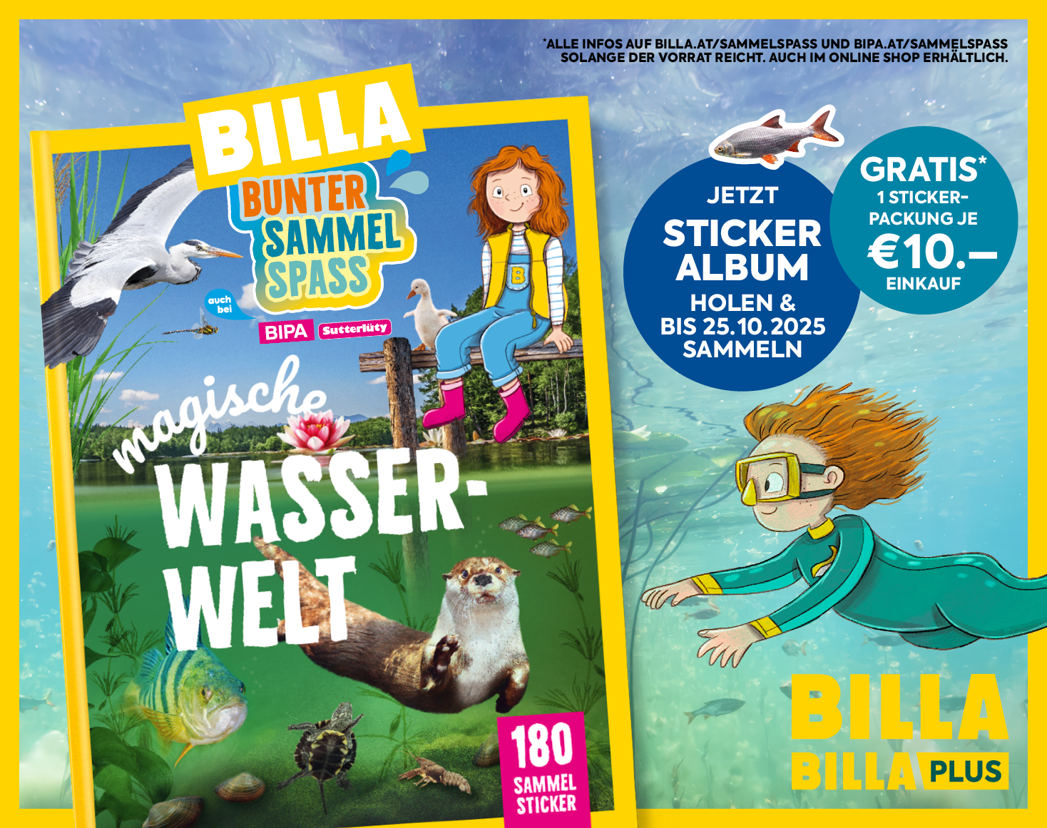 70 Seiten, Platz für 180 Sticker: Im neuen Album dreht sich alles um Österreichs magische Wasserwelt.