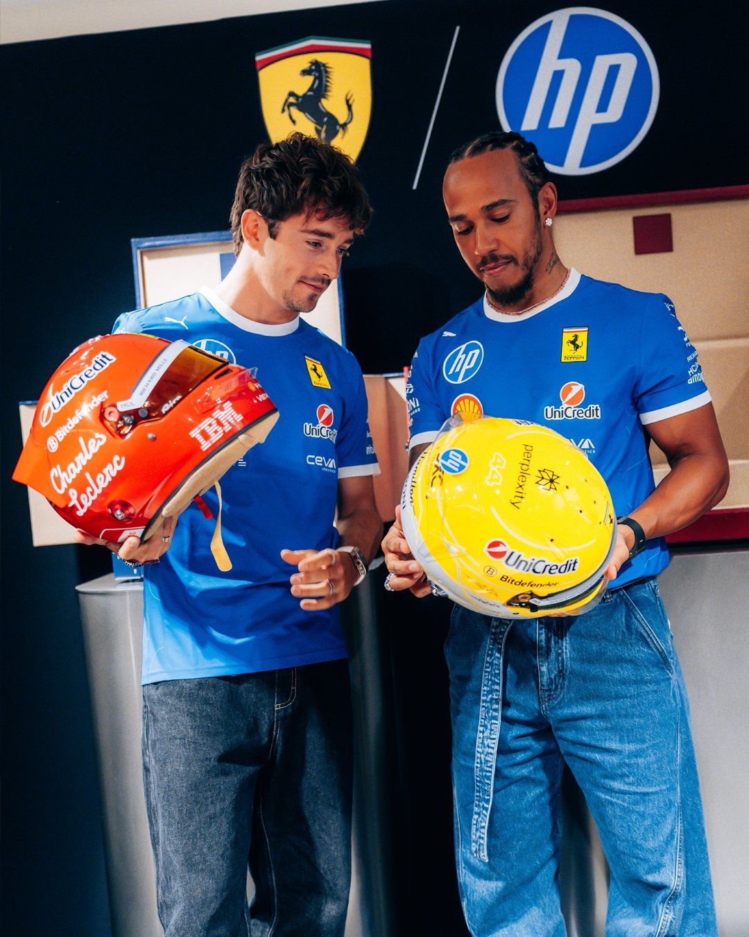 Charles Leclerc und Lewis Hamilton haben sich besondere Helm-Designs einfallen lassen. 