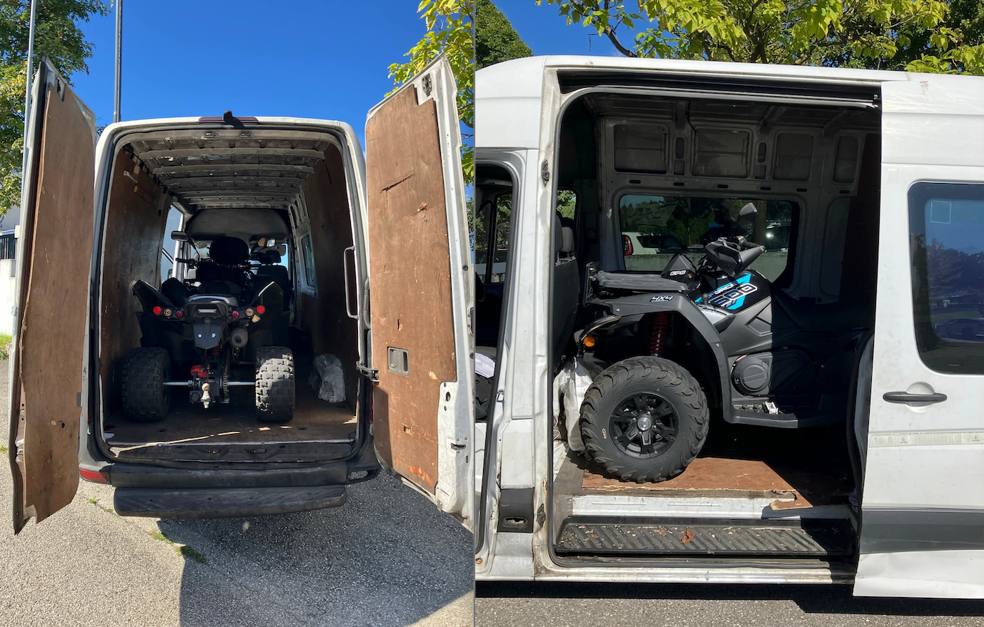 Die gestohlenen Quads und der Kleinbus