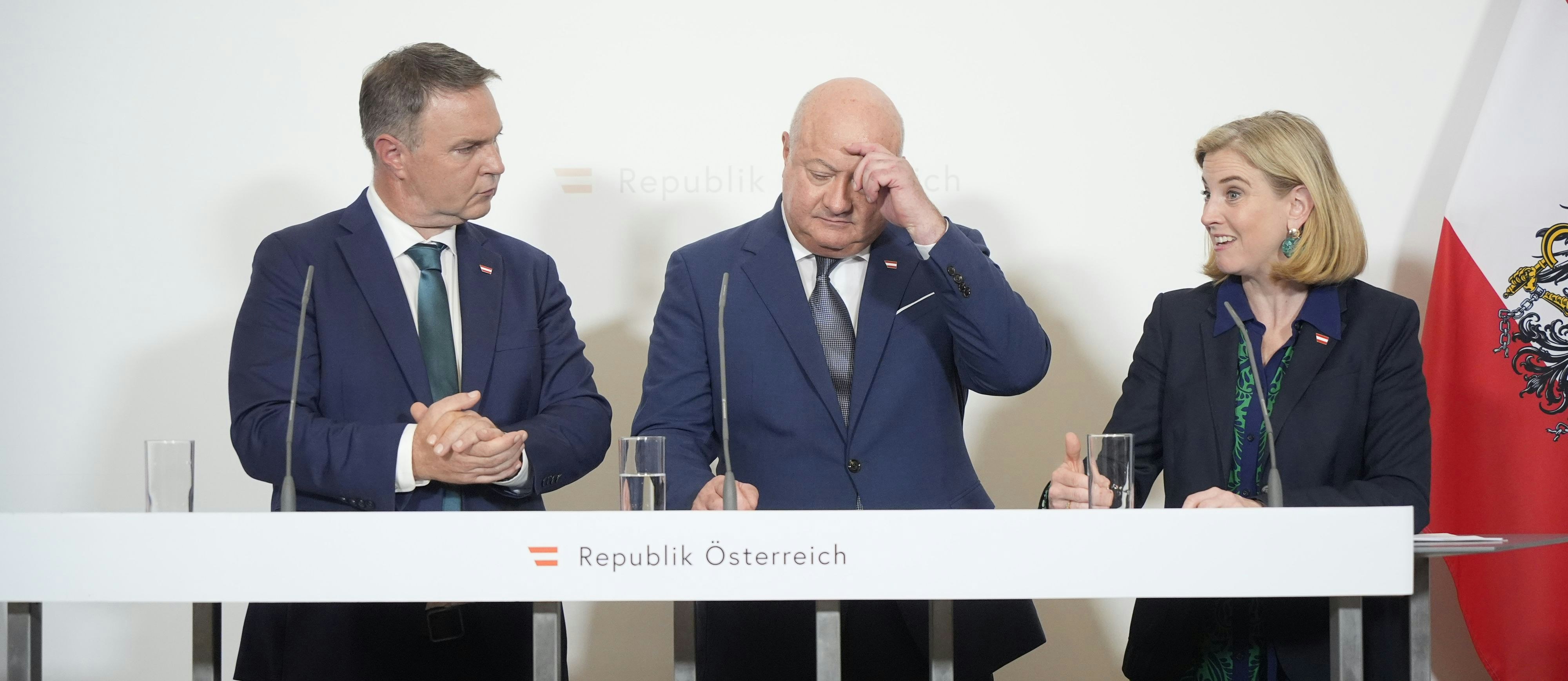 Auf der Regierungsklausur von Andreas Babler, Christian Stocker und Beate Meinl-Reisinger war das Klima kein Thema