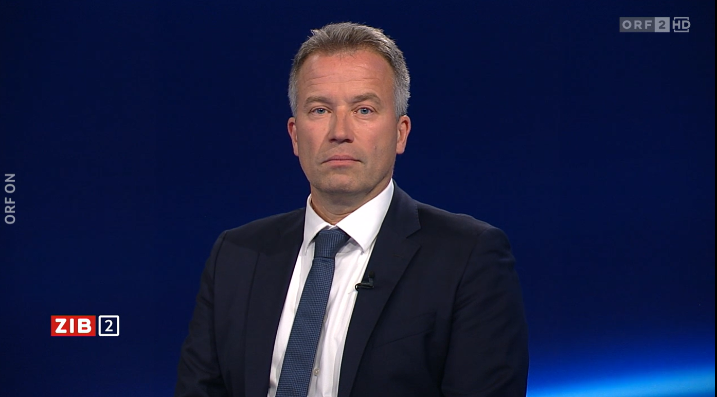 Johannes Kopf, Vorstand des Arbeitsmarktservice (AMS), als Studiogast in der ZIB2. 