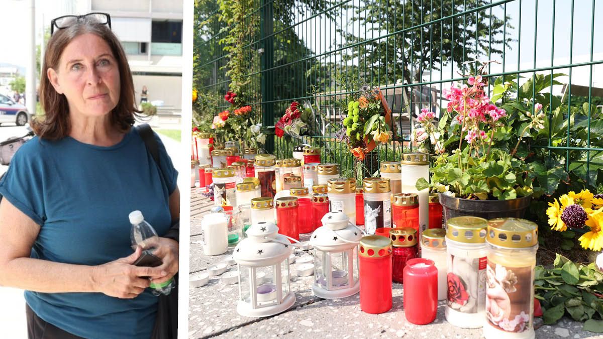Grazer Bürgermeisterin Kahr (KPÖ) am Tatort. Sie wünscht sich eigentlich ein Waffenverbot.
