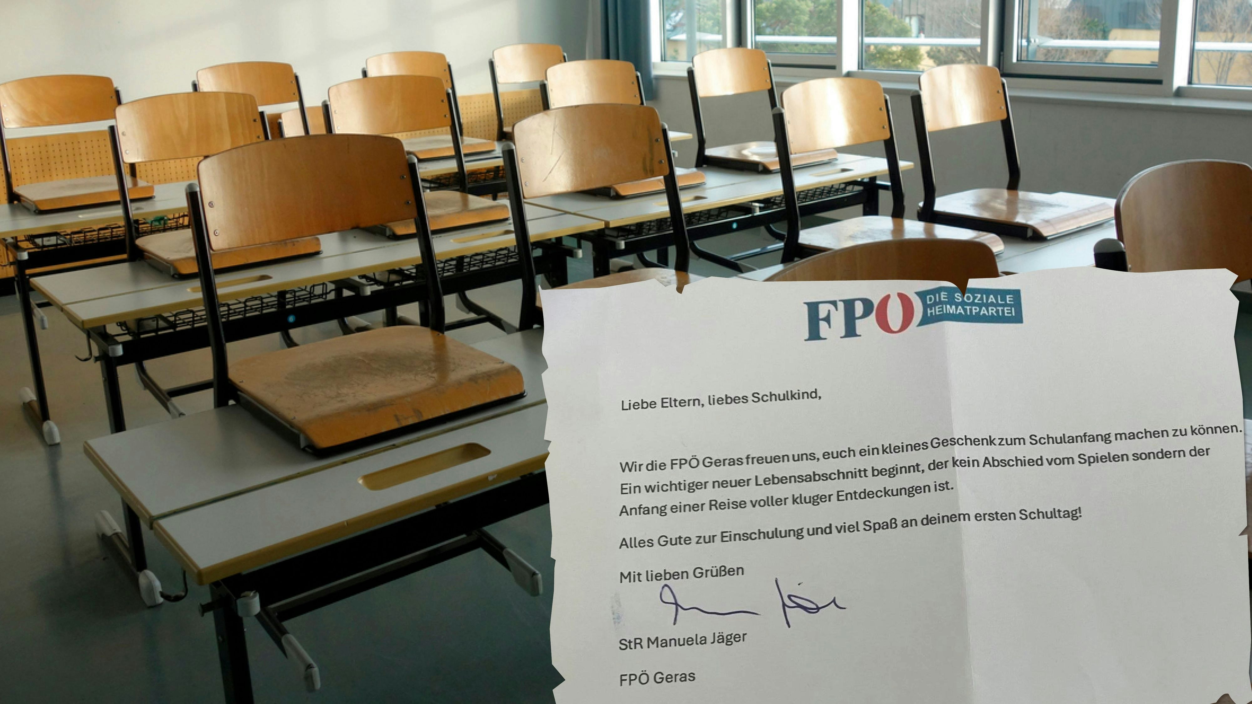 Aufregung in Geras: Dieses Schreiben lag bei den Schultüten bei