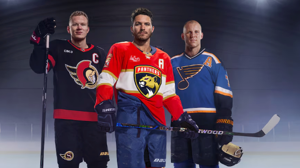 Die diesjährigen Titelhelden: Brady und Matthew Tkatchuk und ihr Papa Keith.