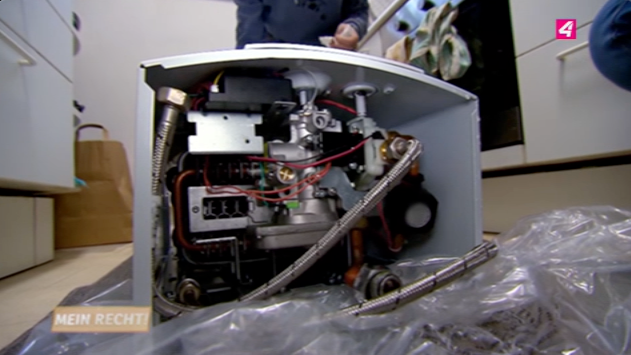 Diese (falsche) Therme wurde von dem Installateur eingebaut.