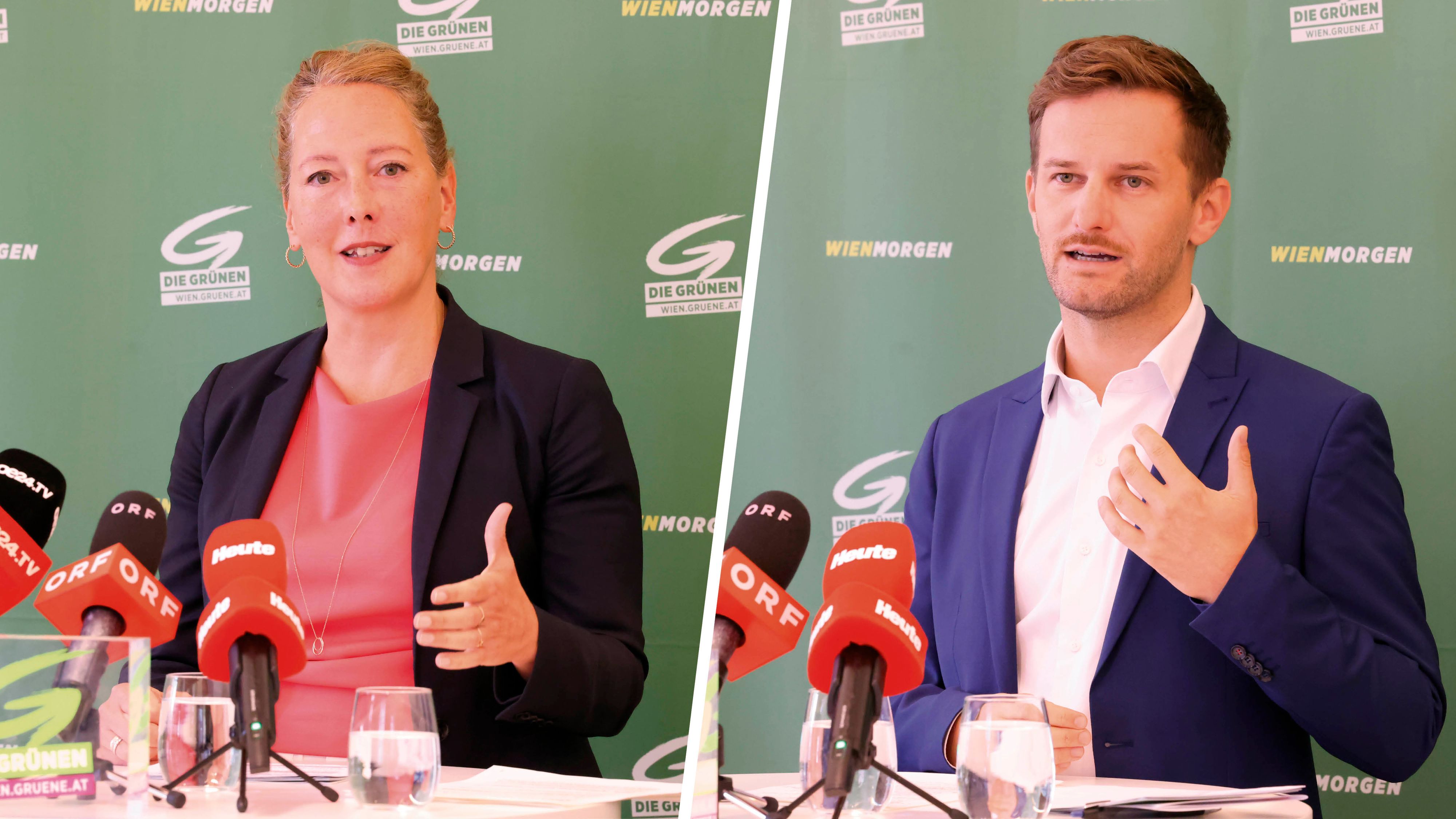 Die Parteivorsitzenden der Grünen Wien, Judith Pühringer und Peter Kraus, kritisieren das Vorgehen der Stadtregierung.