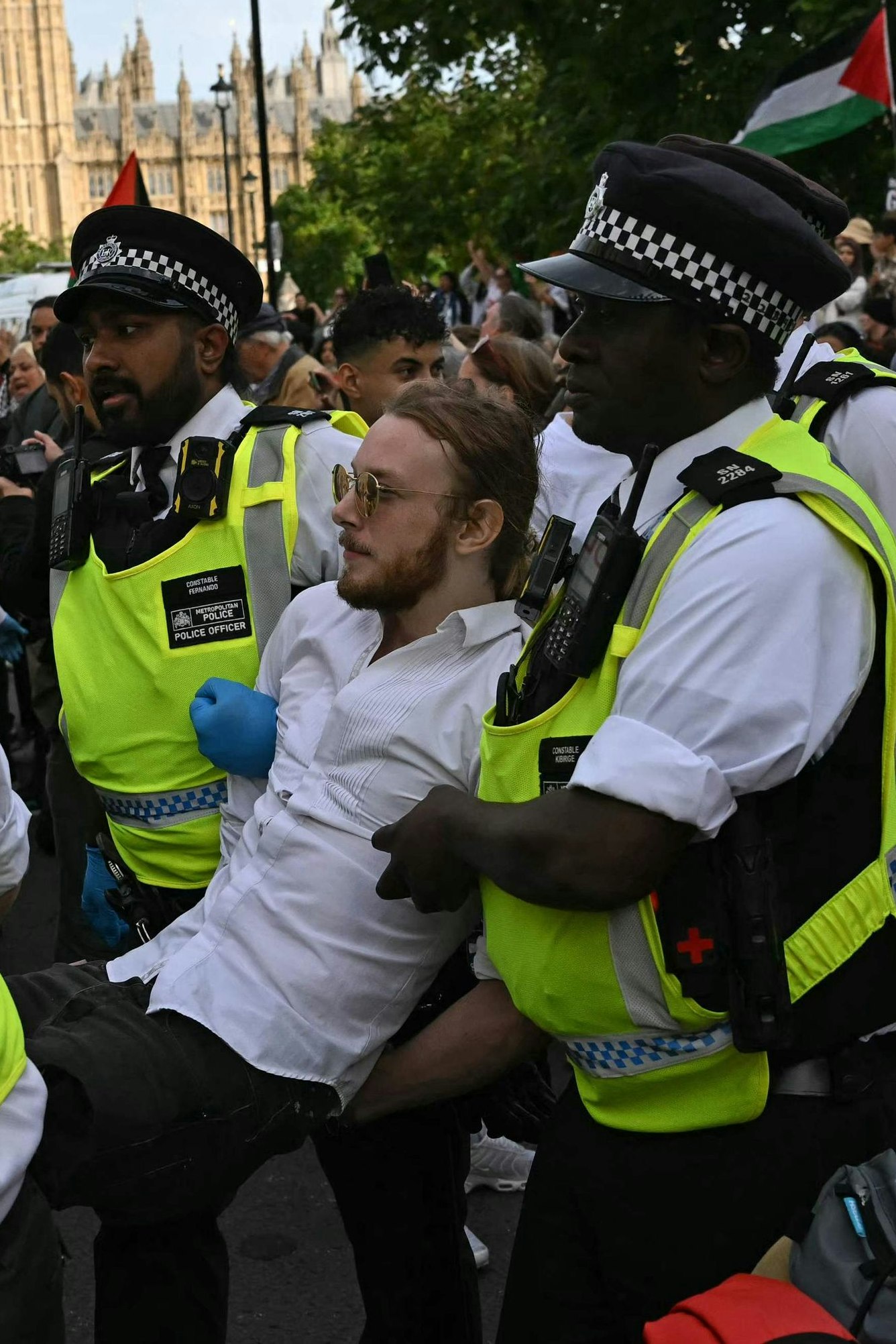 Pulverfass London: Bei einer pro-palästinensischen Demonstration am vergangenen Wochenende vor dem Parlament wurden fast 900 Personen festgenommen